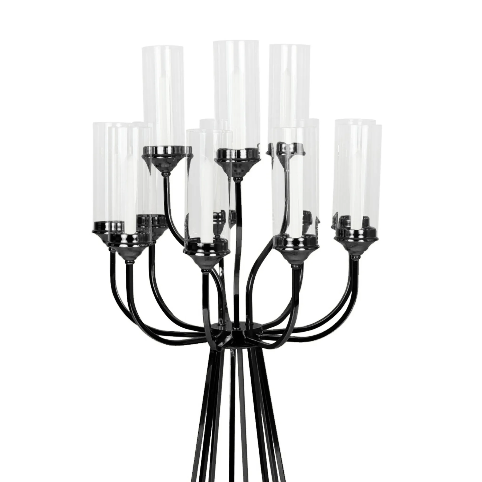 12 Arms Candle Holder Wedding Candelabra Table Centerpiece 48"H - Black