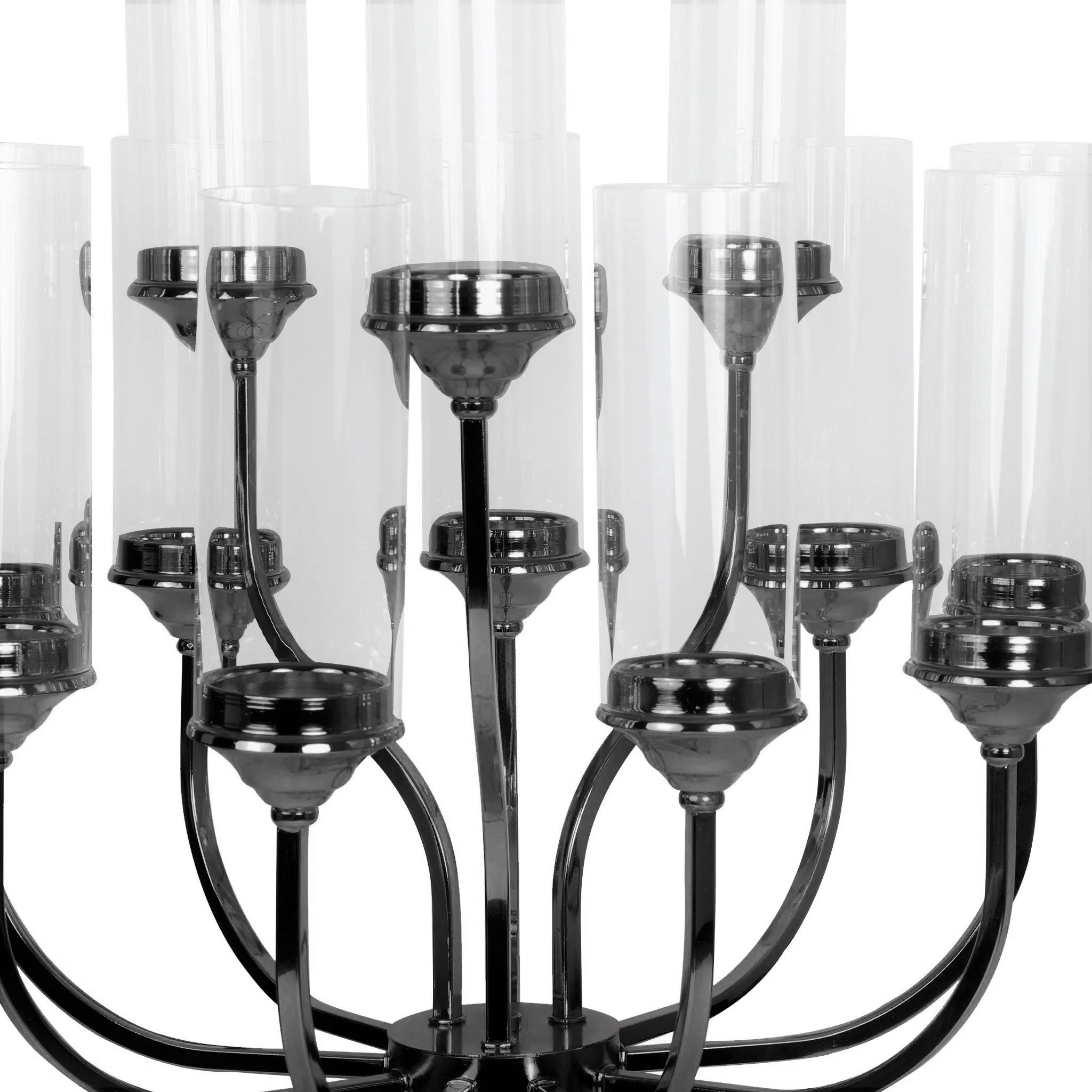 12 Arms Candle Holder Wedding Candelabra Table Centerpiece 48"H - Black