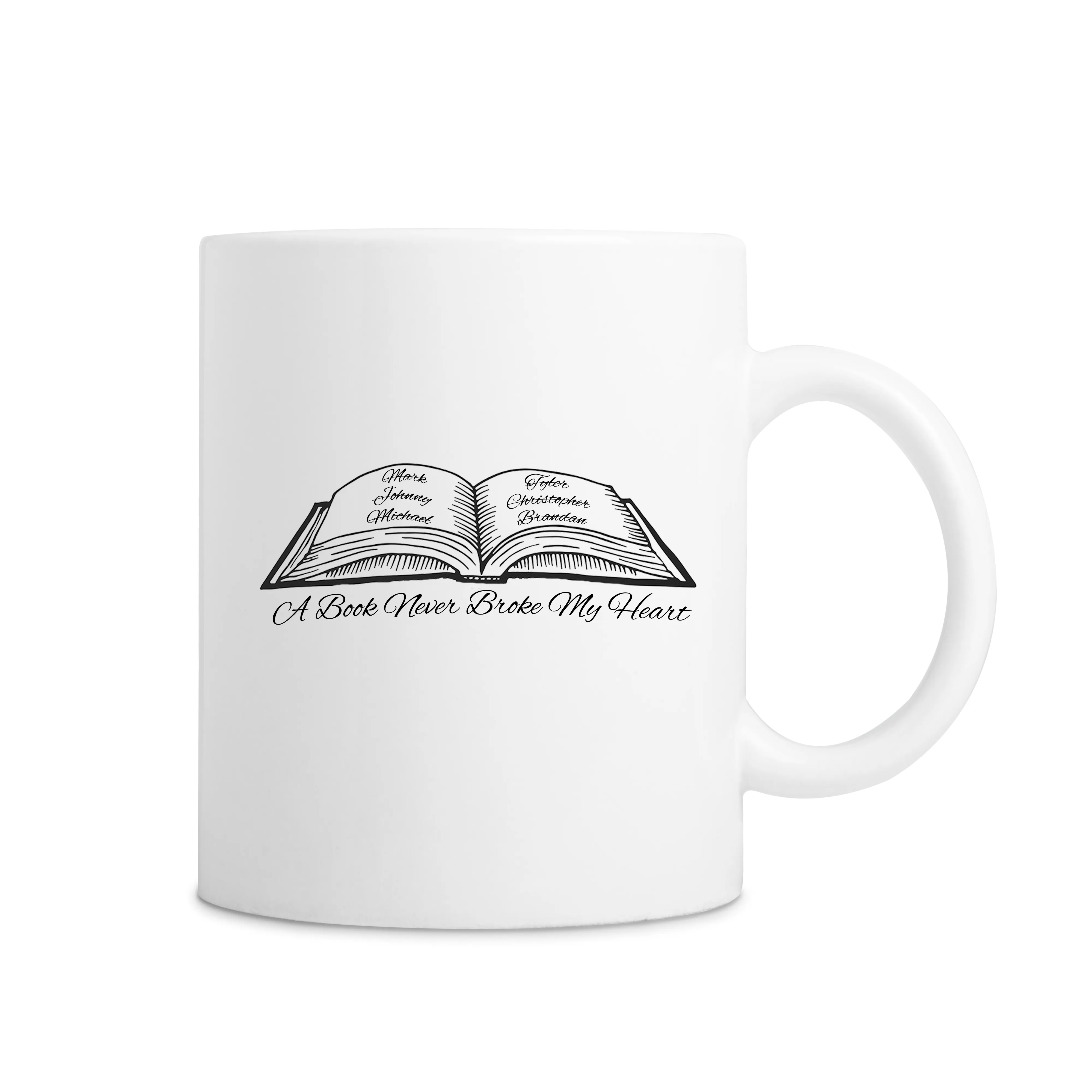 A Book Never Broke My Heart Mug - White