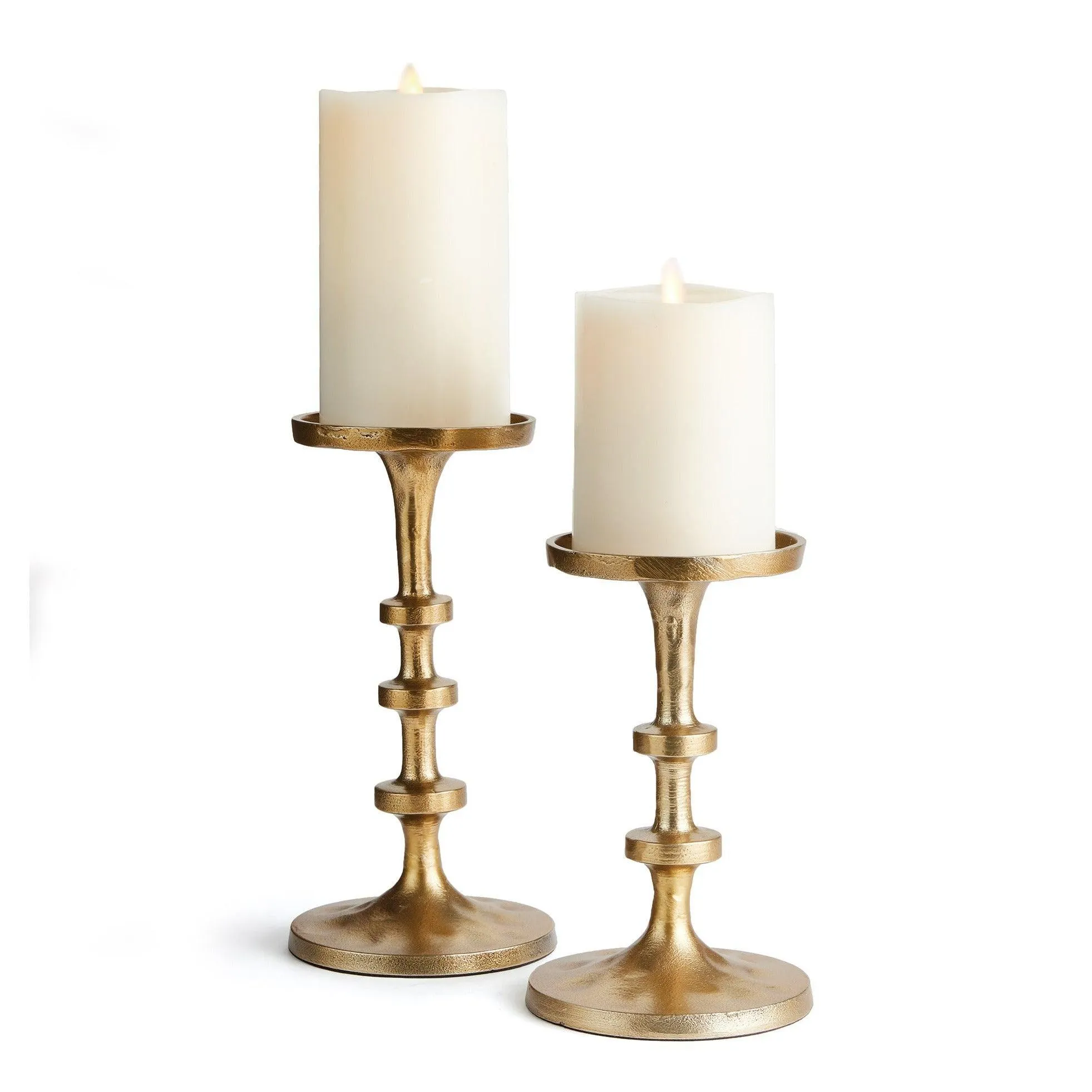 Abacus Petite Gold Candle Stands, Set Of 2