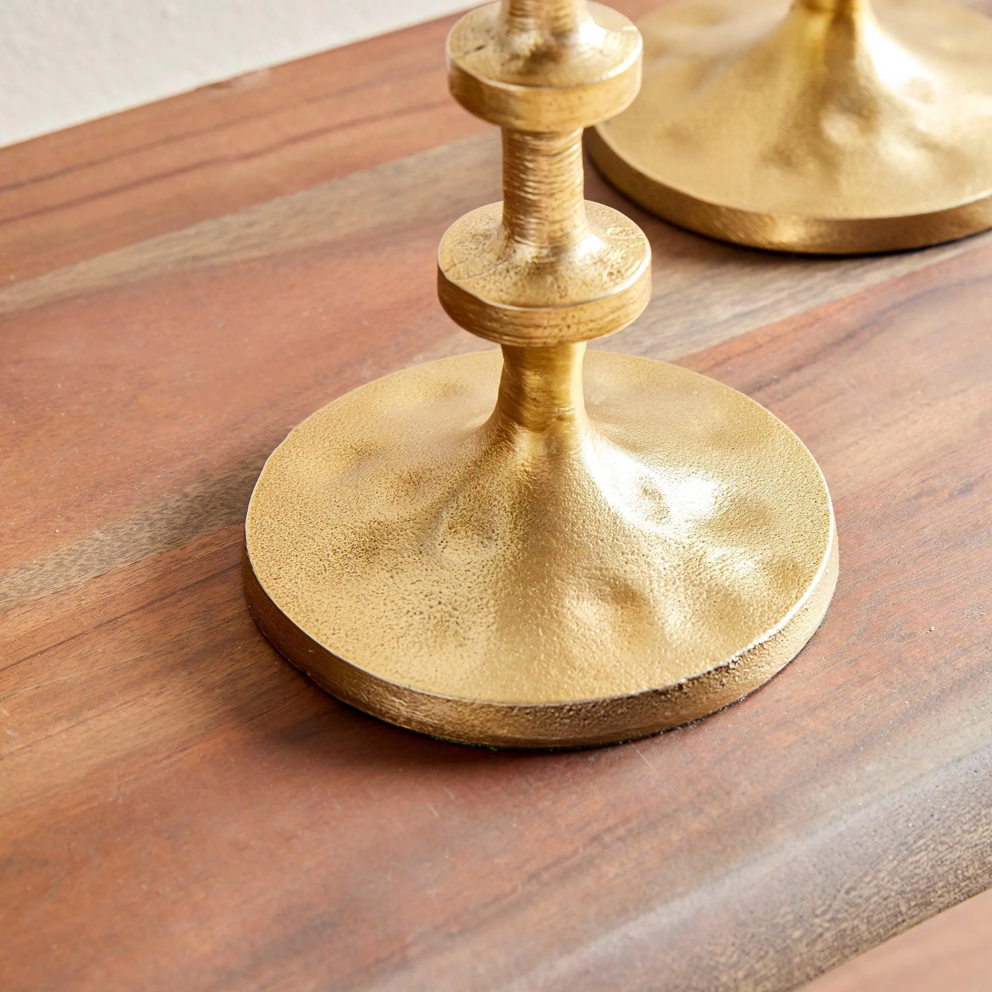 Abacus Petite Gold Candle Stands, Set Of 2