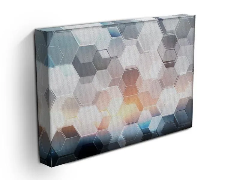 Abstract modern tech hexagon Canvas Print or Poster