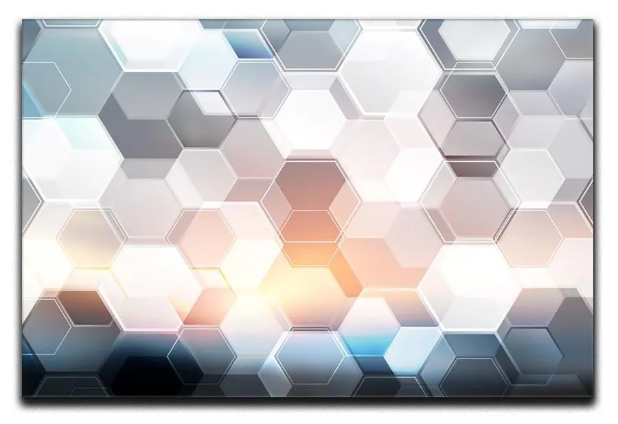 Abstract modern tech hexagon Canvas Print or Poster