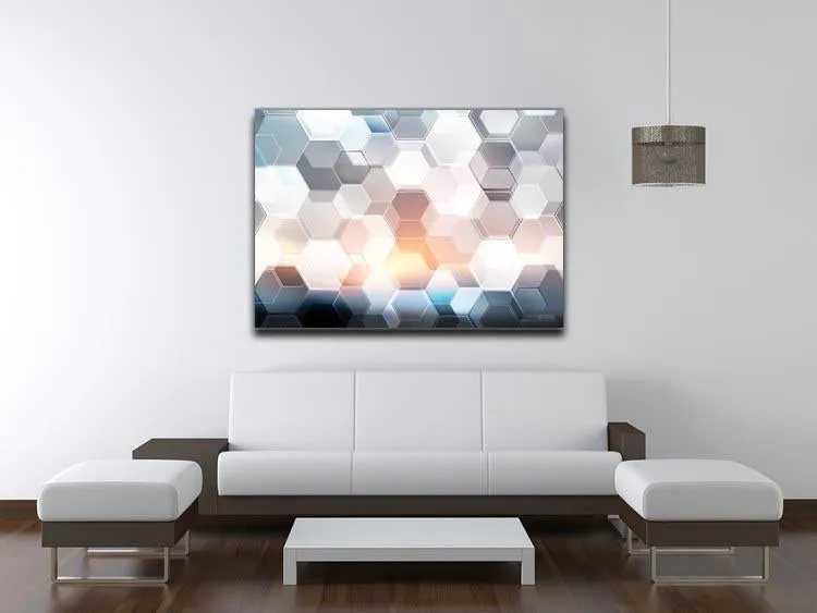 Abstract modern tech hexagon Canvas Print or Poster