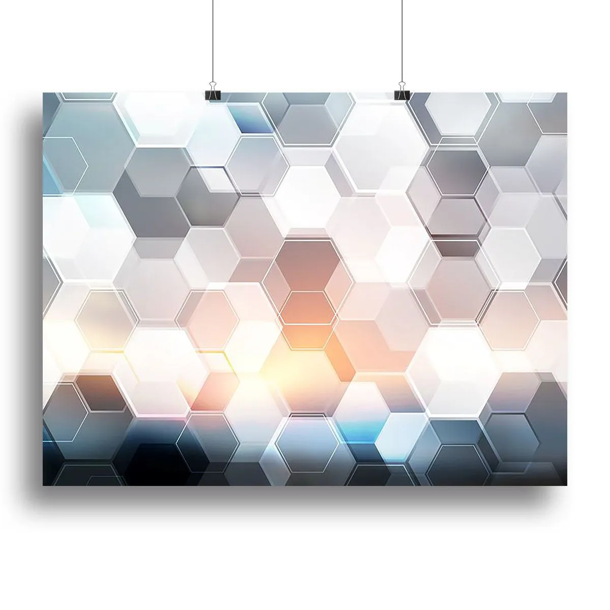 Abstract modern tech hexagon Canvas Print or Poster