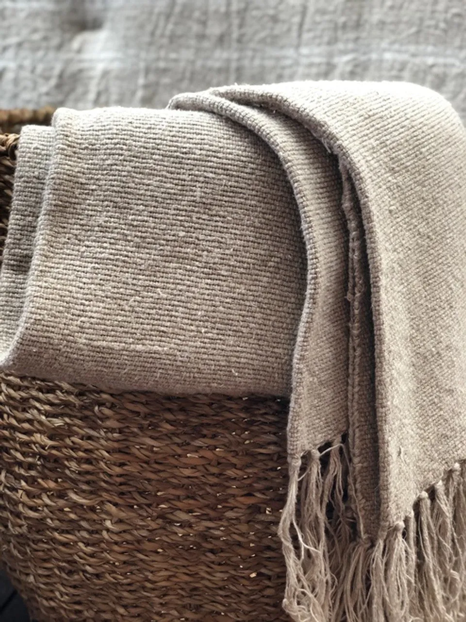 Alder Handloomed 100% Linen Throw | Natural