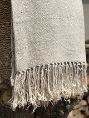 Alder Handloomed 100% Linen Throw | Natural