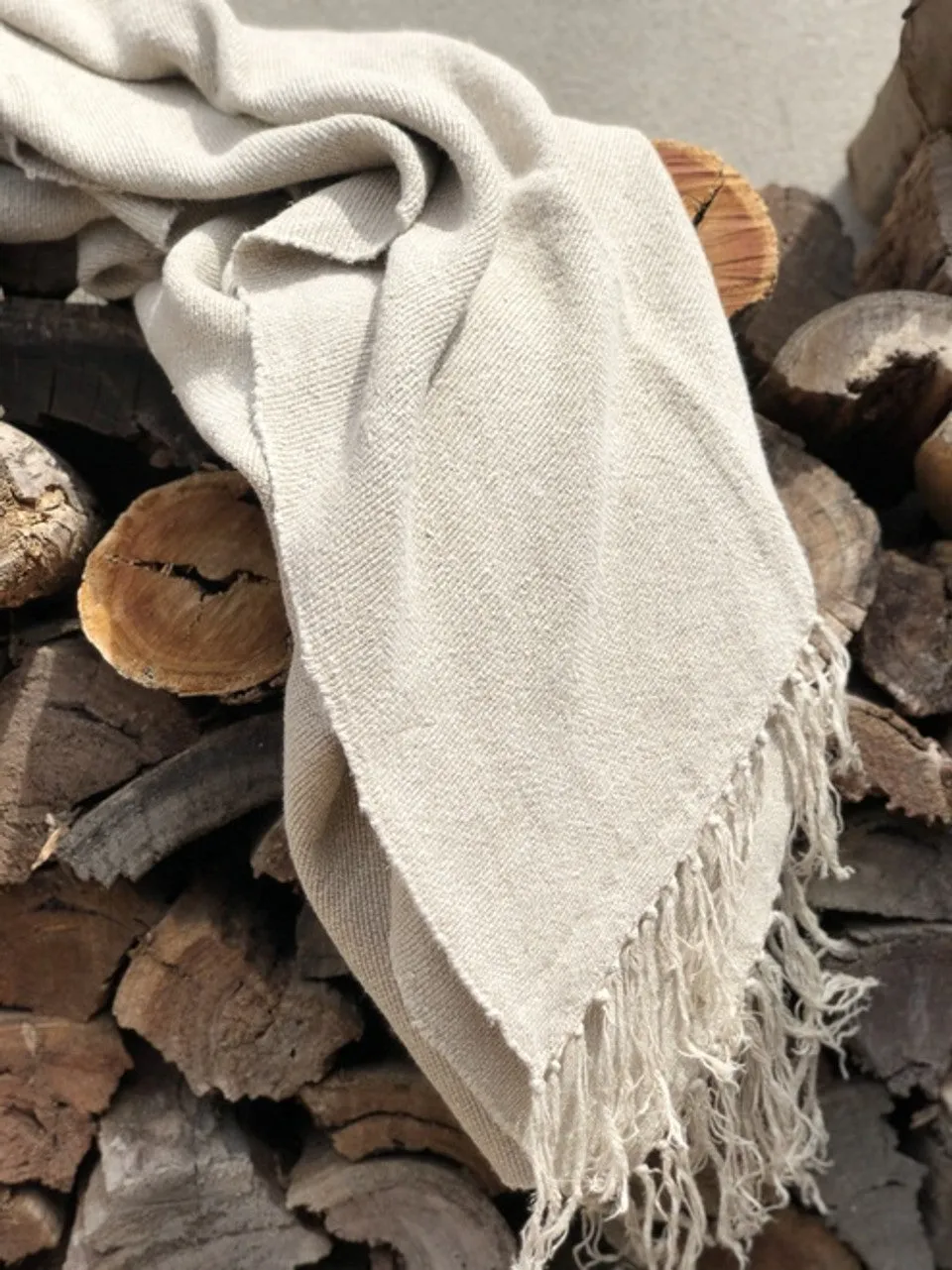 Alder Handloomed 100% Linen Throw | Natural