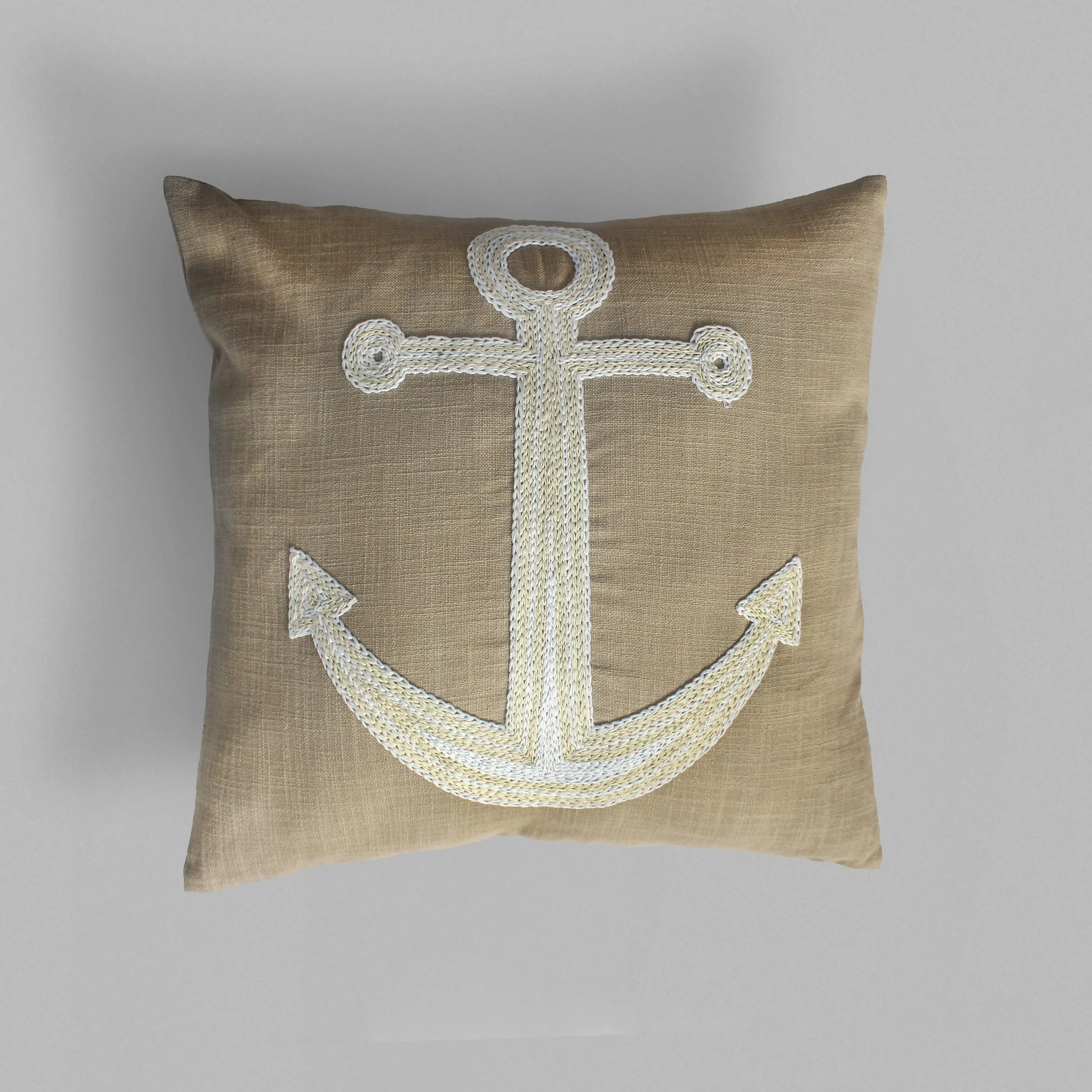 Anchor hand Embroidered Cushion Cover