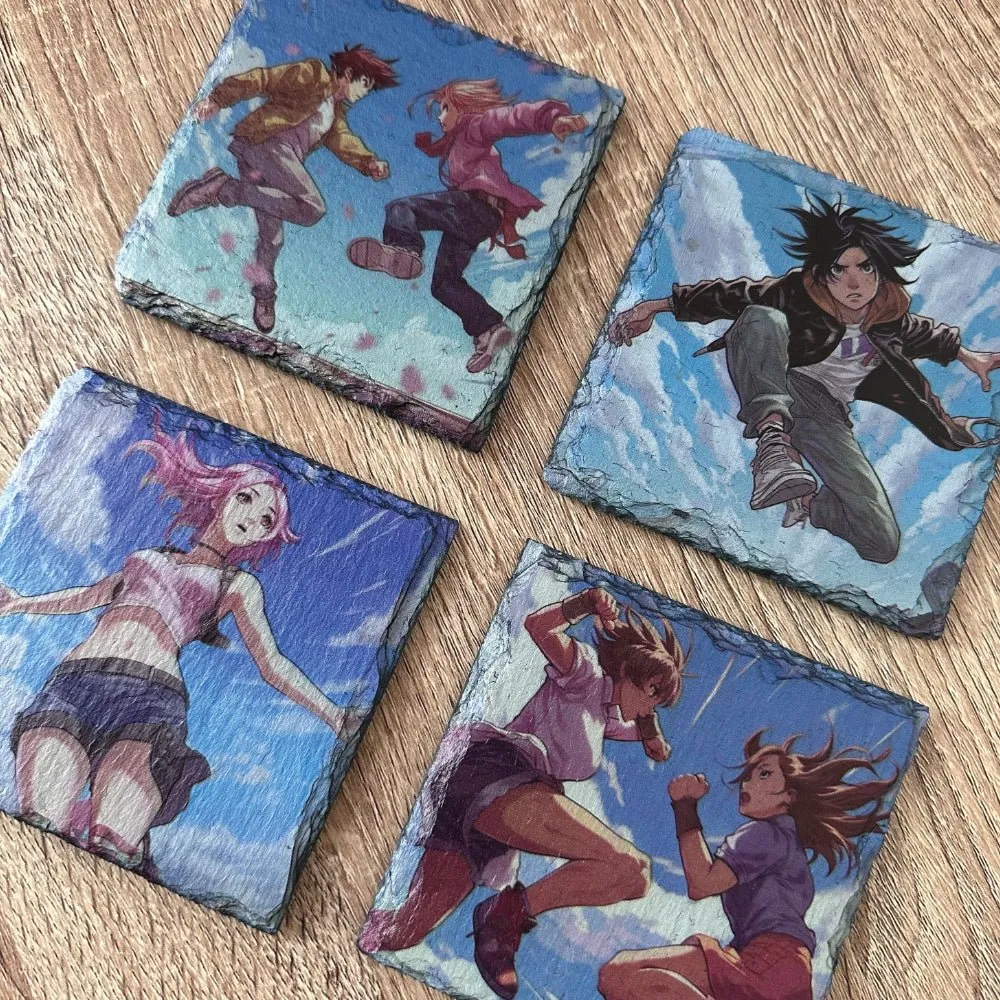 Anime Style Slate Coasters - Anime Boy #1