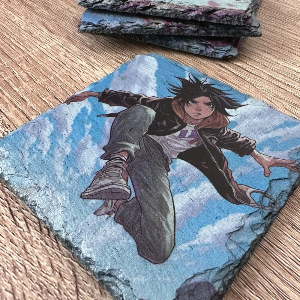 Anime Style Slate Coasters - Anime Boy #1