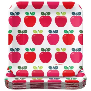 Apple Party Supplies - Apple Variety Square Paper Dessert Plates for 16 Guests