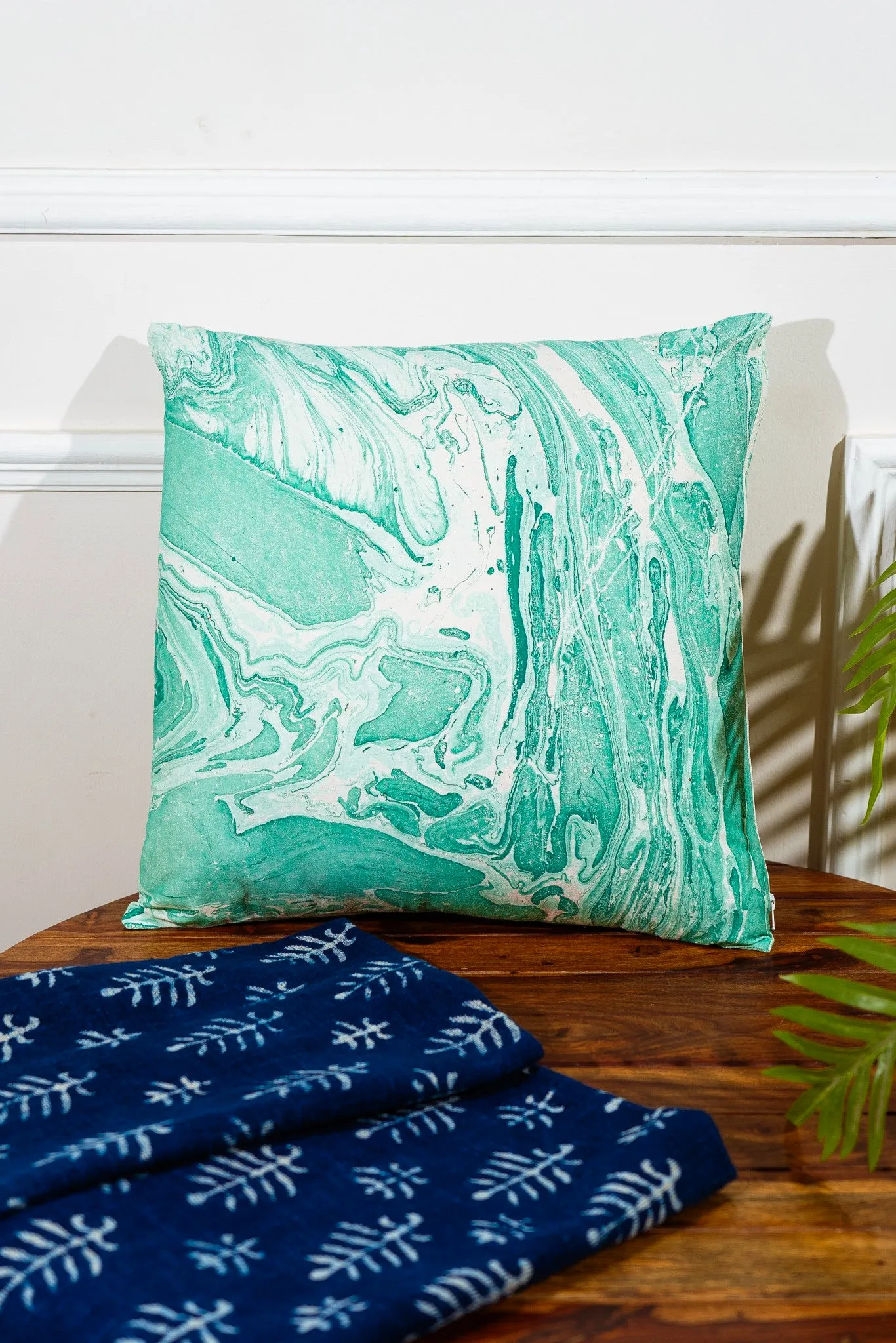 Aqua Swirl Cushion Cover