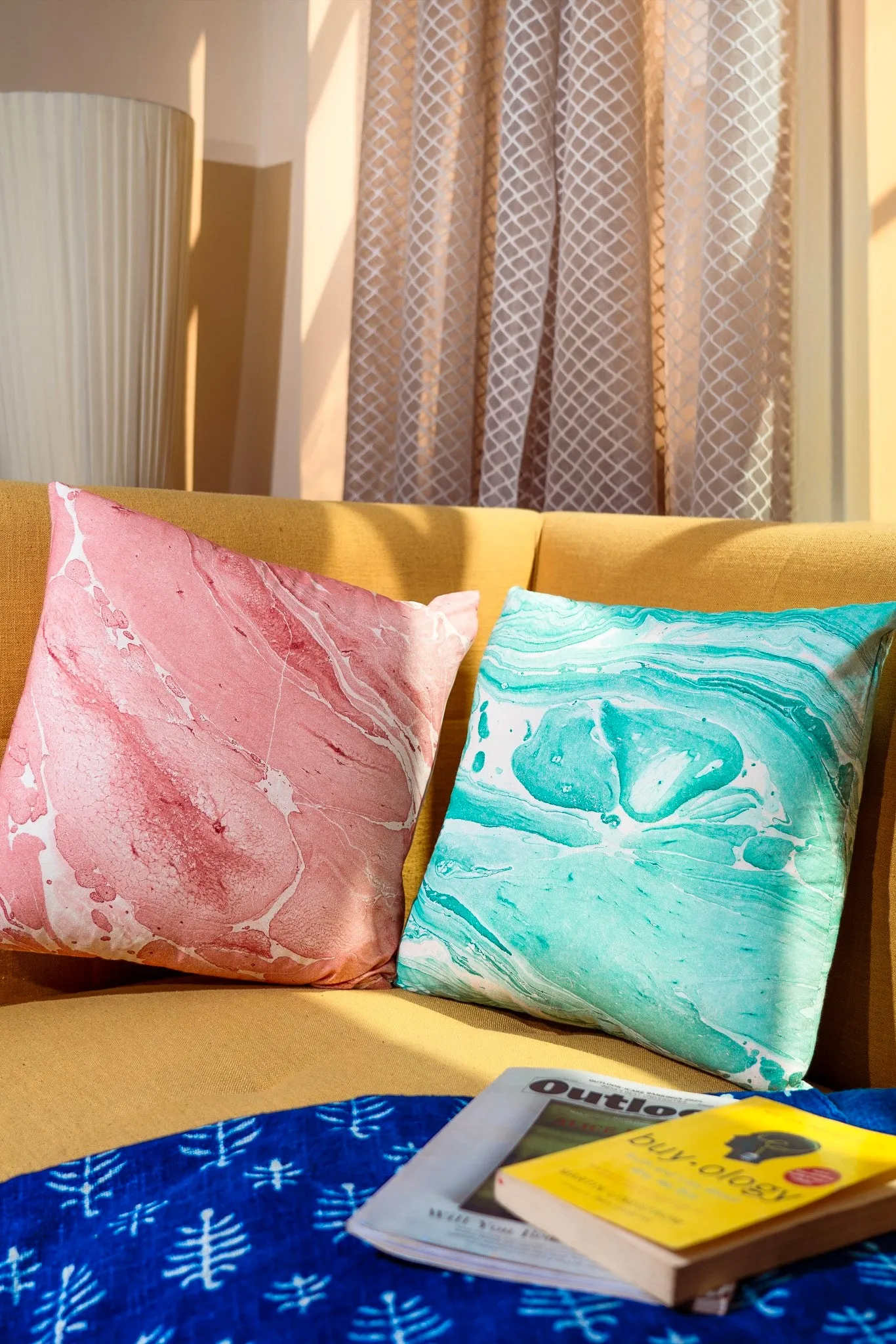 Aqua Swirl Cushion Cover