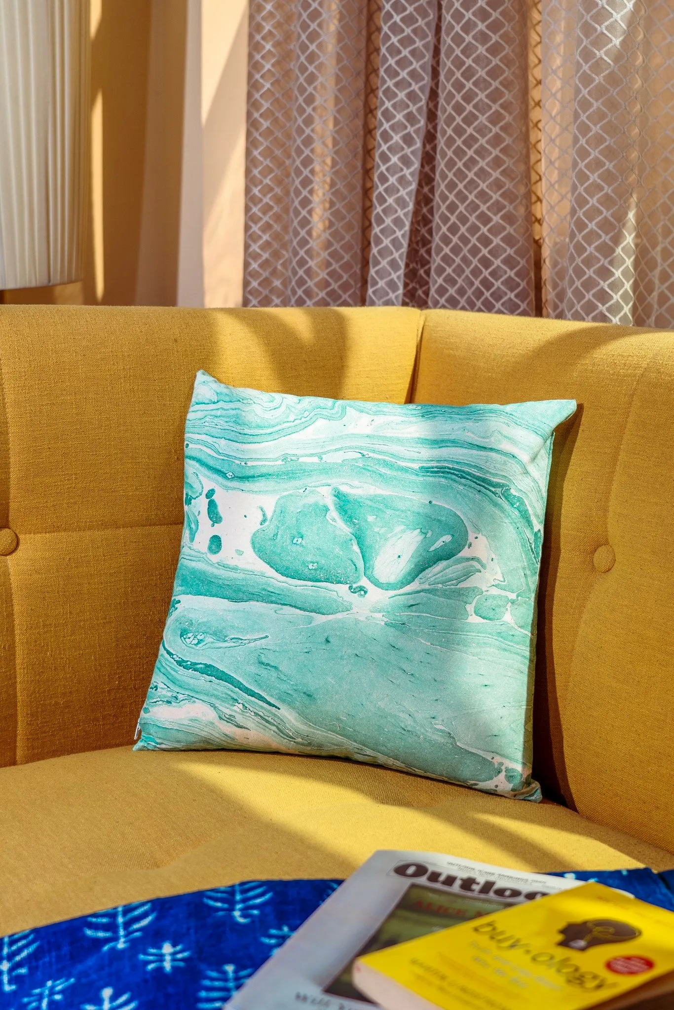 Aqua Swirl Cushion Cover