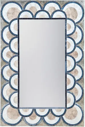 Art Deco Capiz Shell and Glass Mosaic Mirror