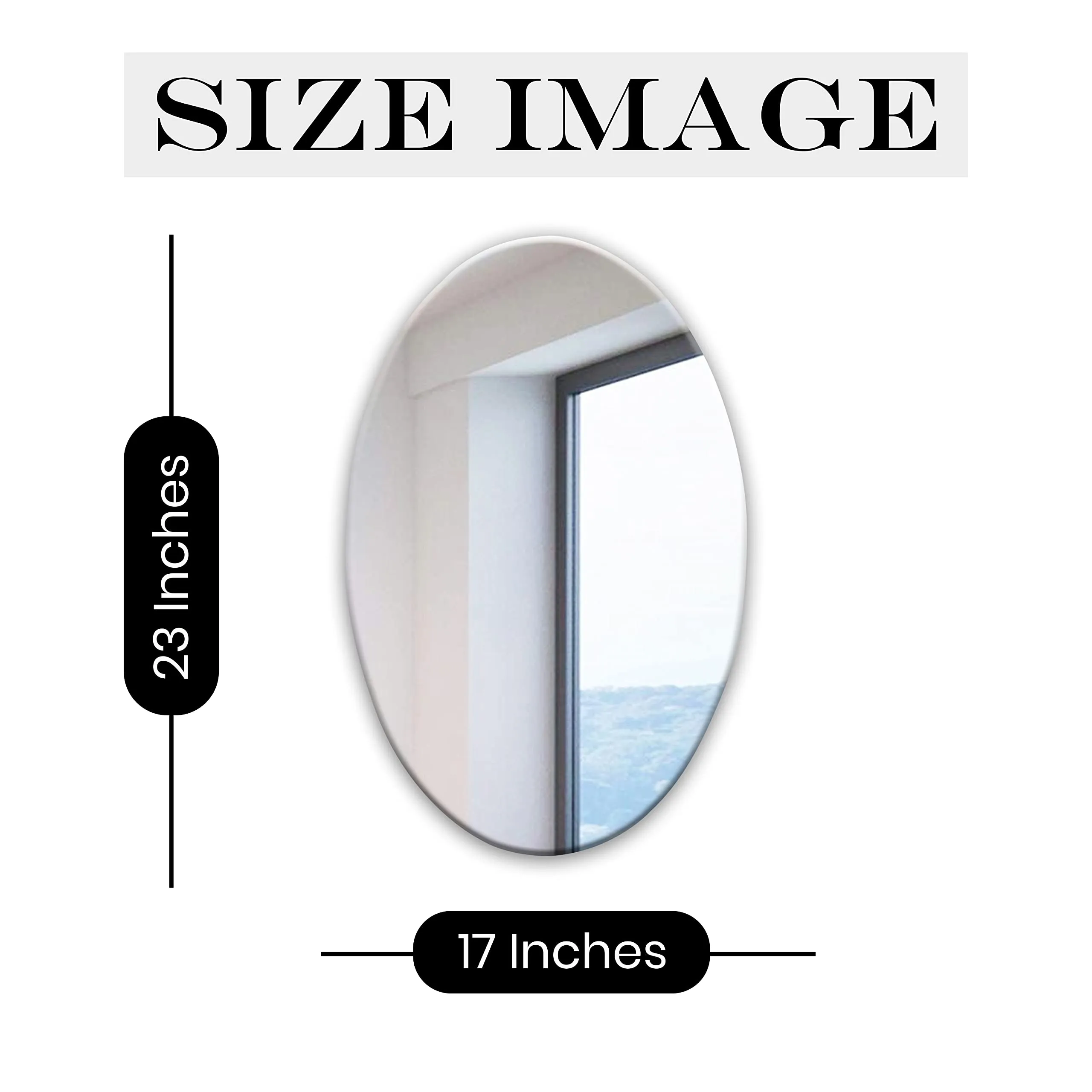 Art Street Oval Frameless Wall Mirror for Bathroom, HD Vanity Make Up Wall Mirror Tiles for Wall Decor (17 x 23 inches, Silver, Oval Unramed)