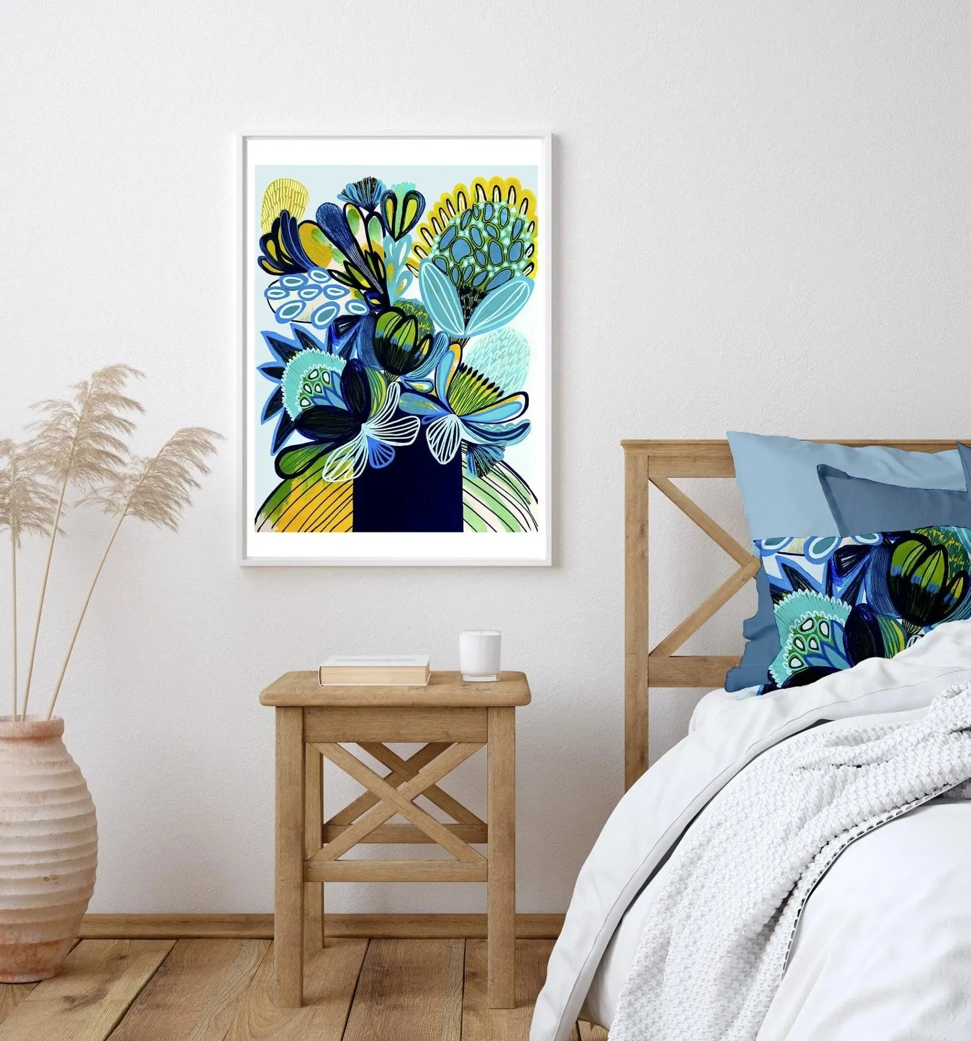 Australia Blue Bush Flora Art Print