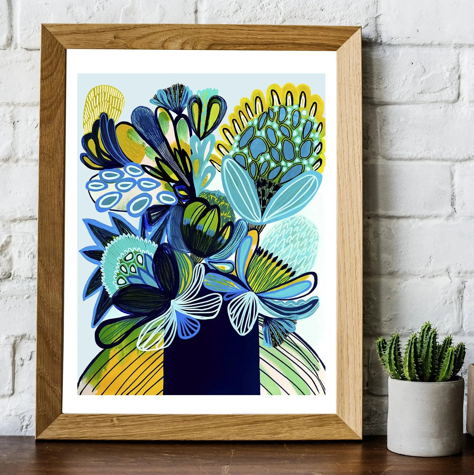 Australia Blue Bush Flora Art Print