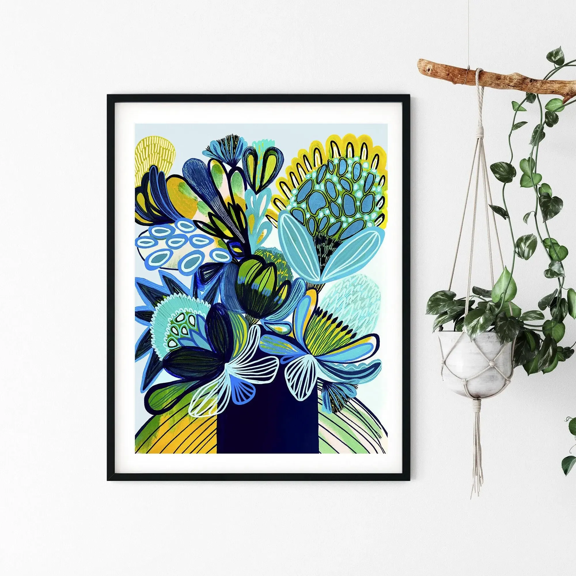 Australia Blue Bush Flora Art Print