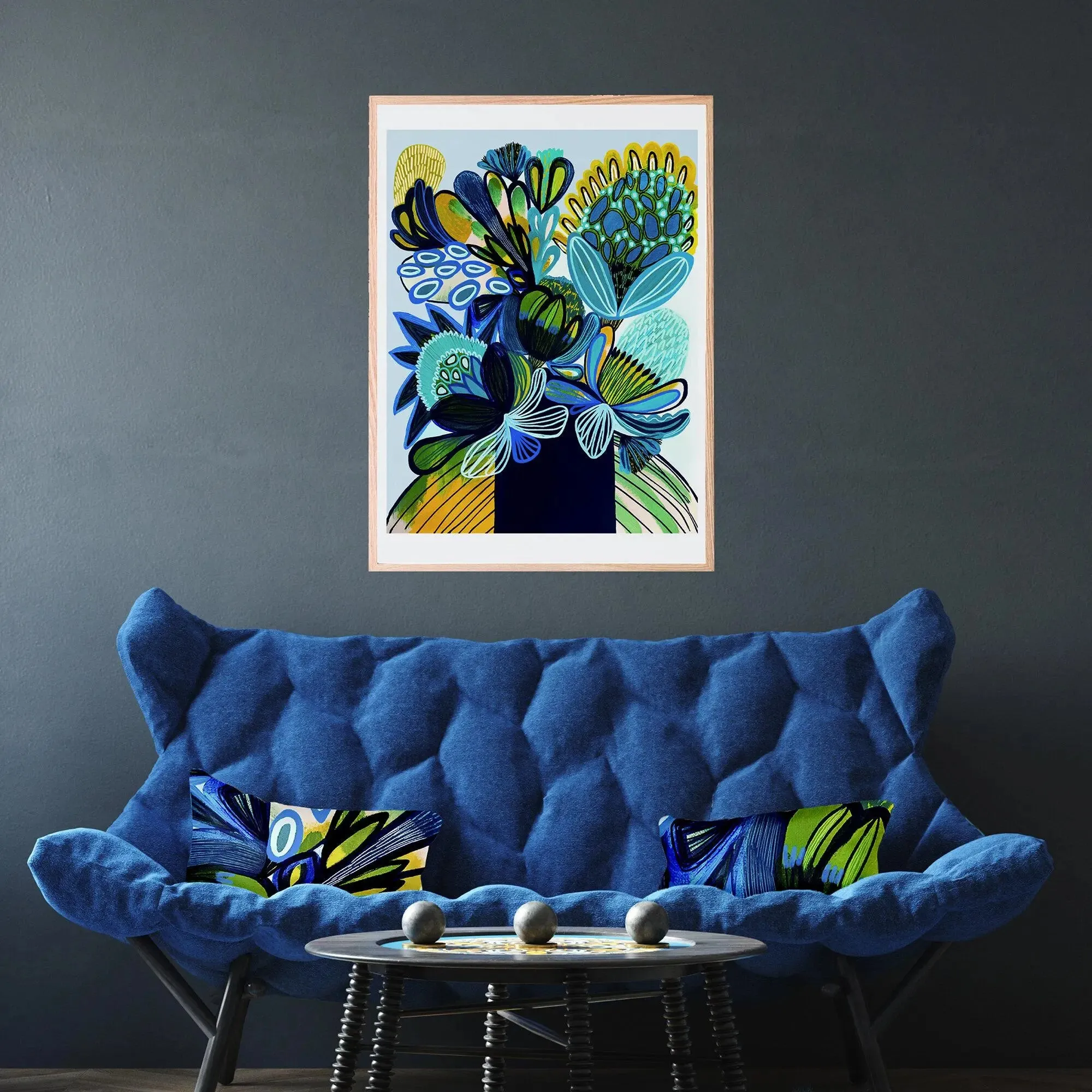 Australia Blue Bush Flora Art Print