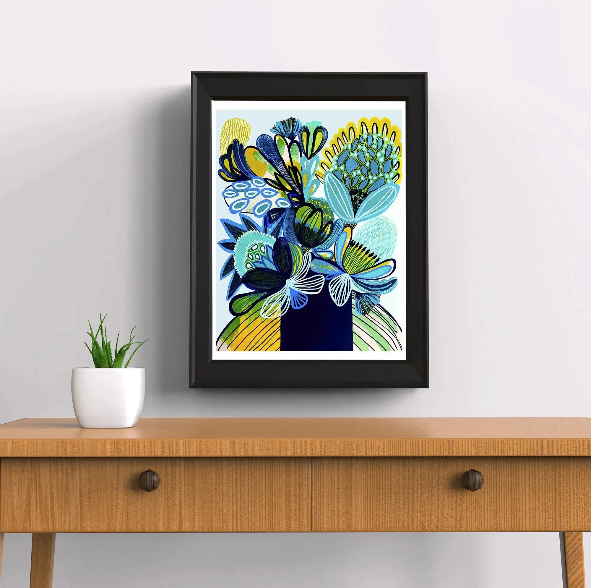 Australia Blue Bush Flora Art Print