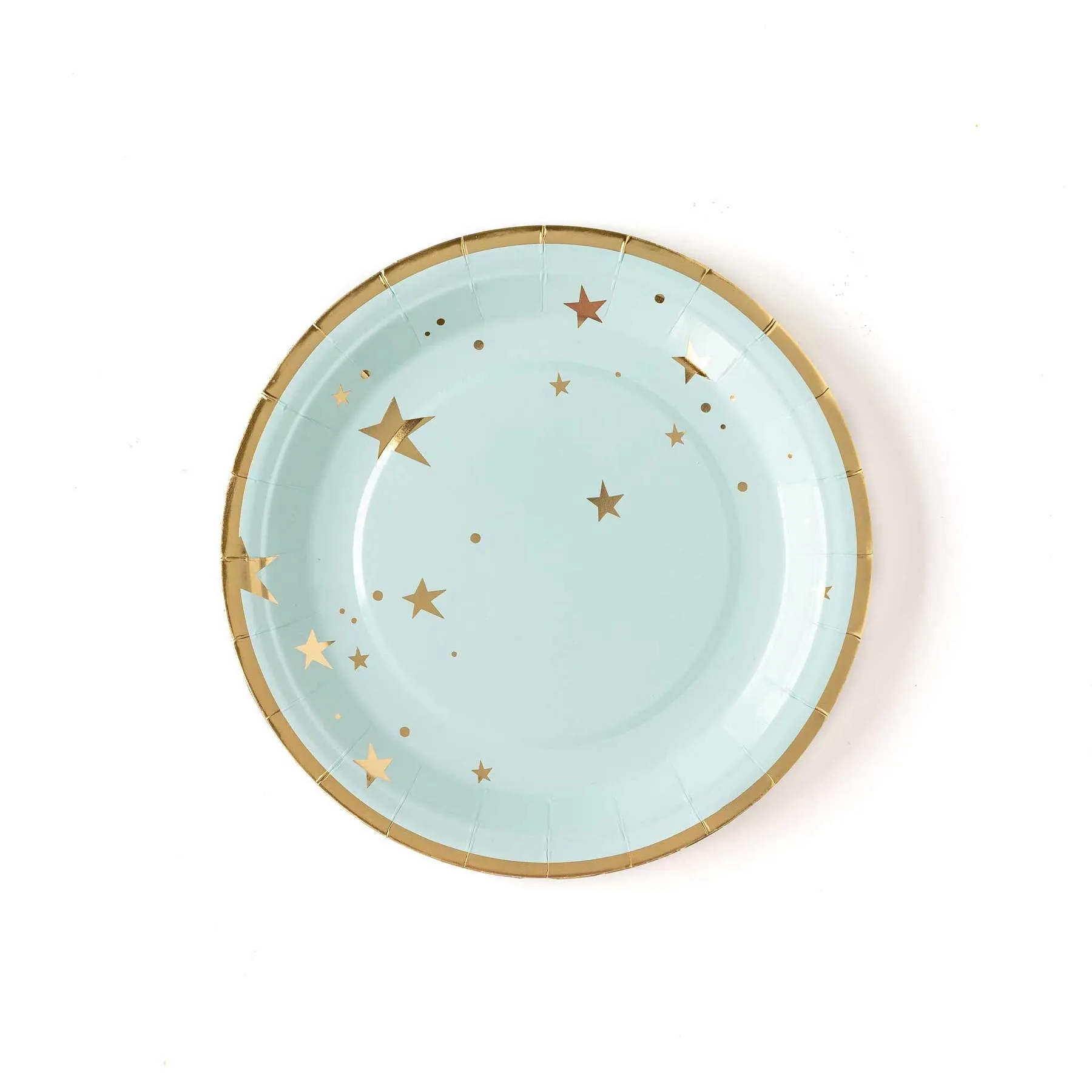 Baby Blue Gold Star Plates