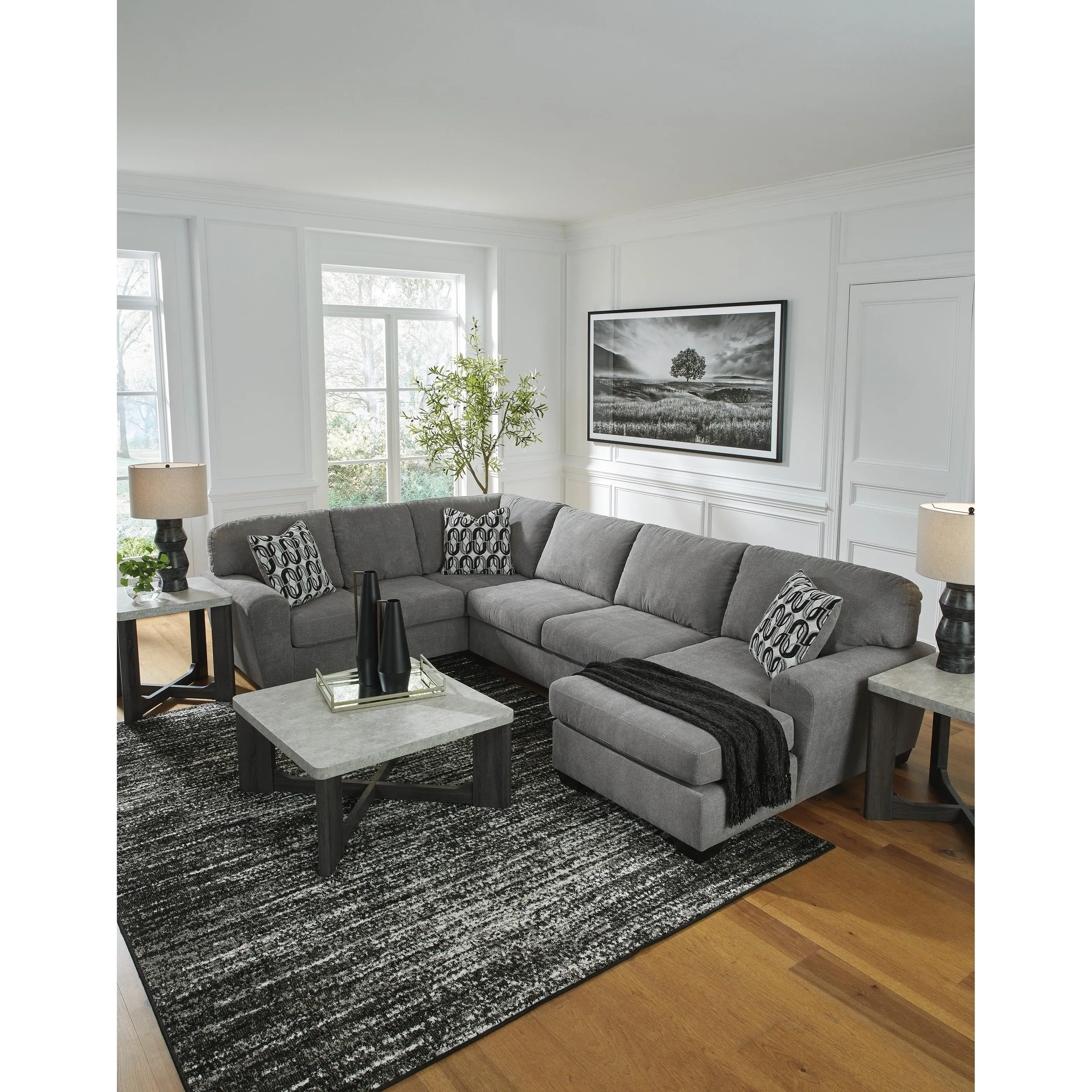 Benchcraft Birkdale Court Fabric 3 pc Sectional 3240266/3240234/3240217