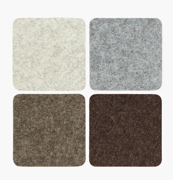 Bierfilzl Merino Wool Felt Square Coaster Multi 4 Pack