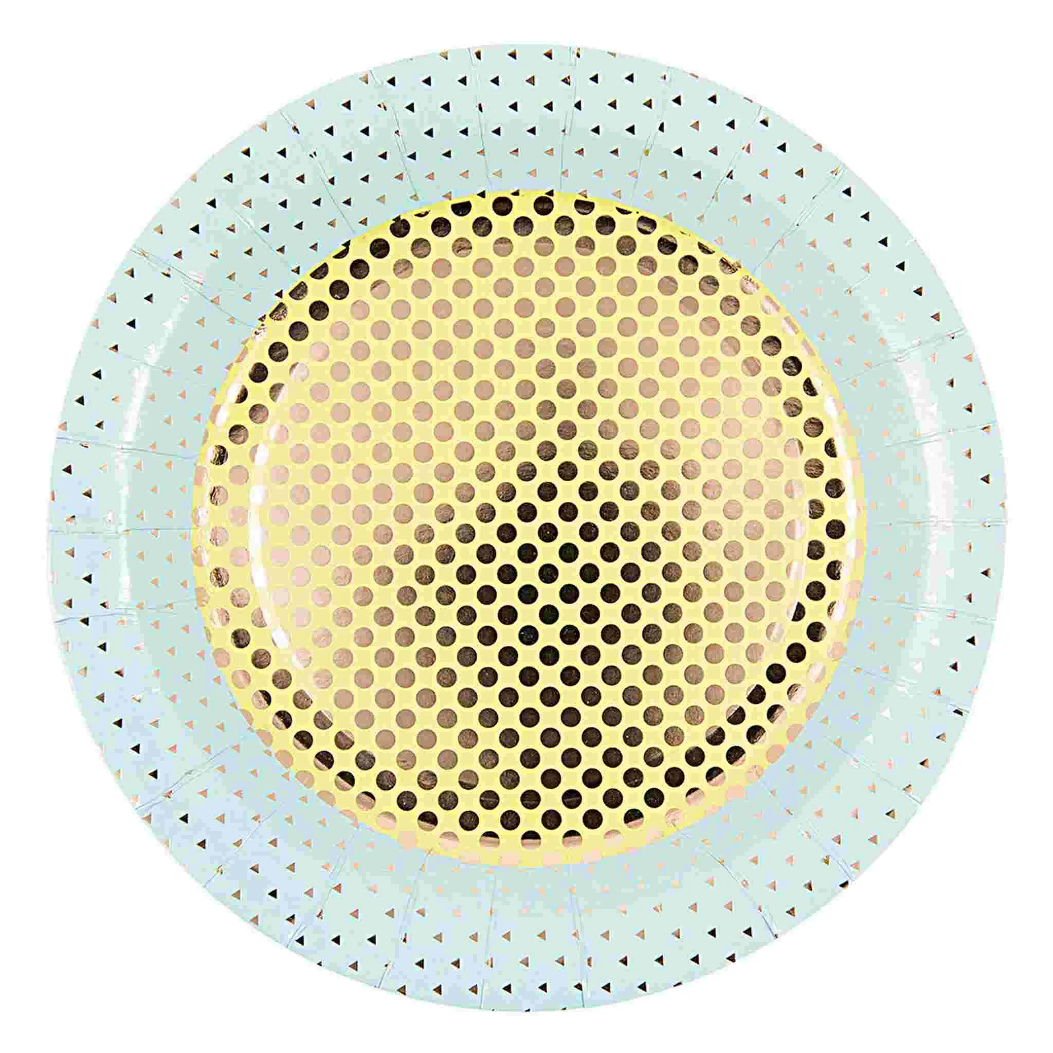 Blue and Gold Confetti Paper Plates | Package 12