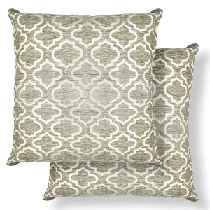 Bohemia Silver Geometric Cushion Covers Pair (43cm x 43cm)