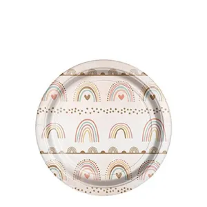 Boho Rainbow Dessert Plates 7" | 8ct