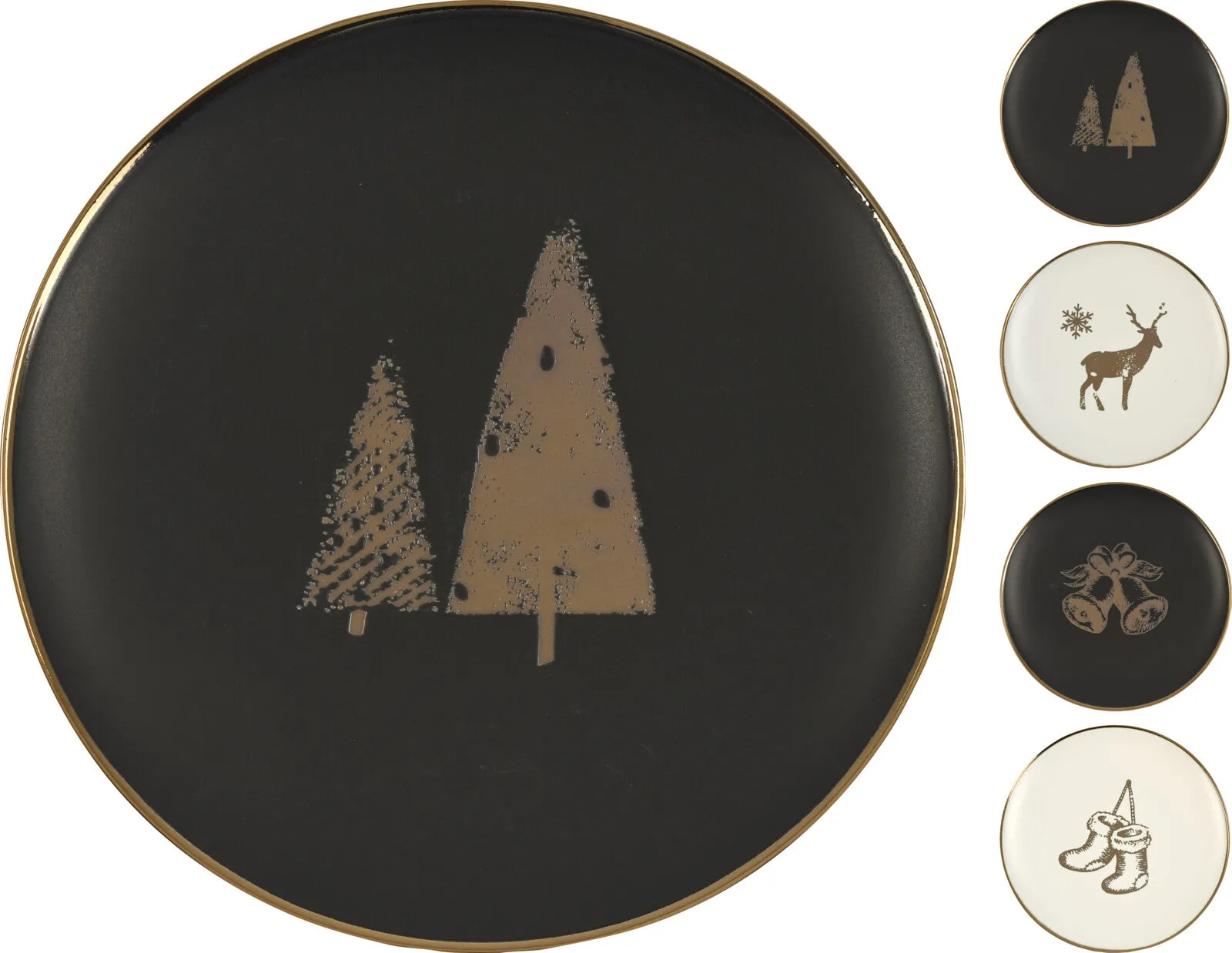 Bone Plates with Metallic Holiday Accents