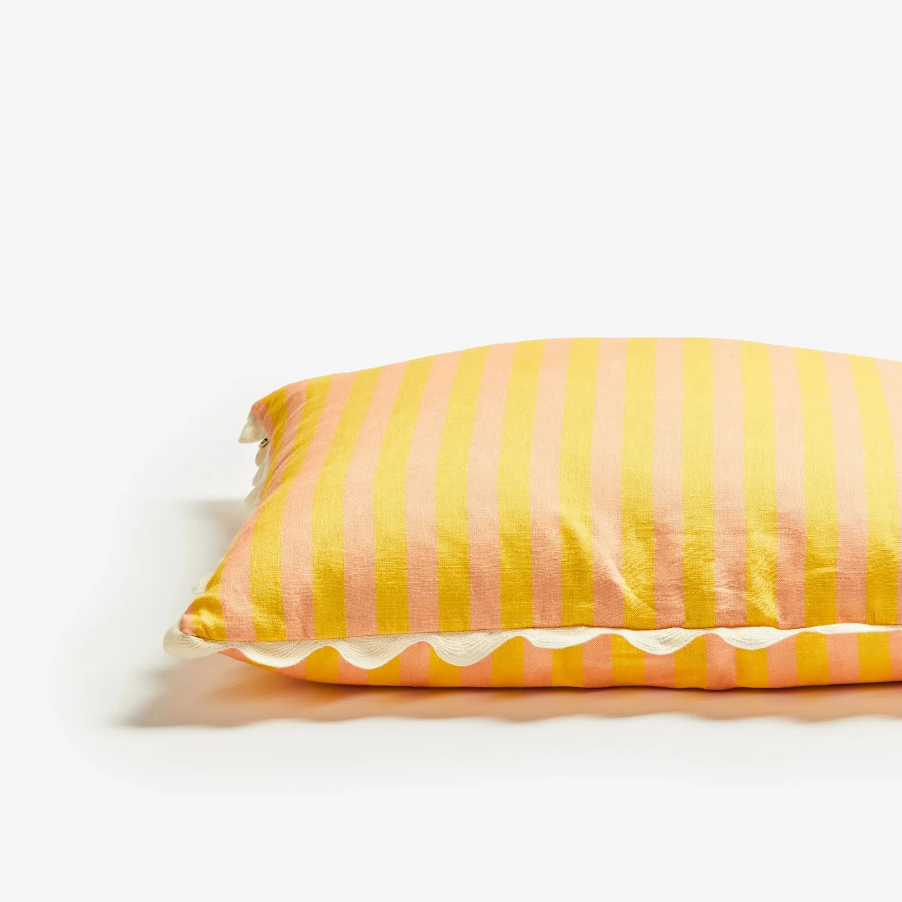 Bonnie & Neil Thin Stripe Yellow Cushion 60cm