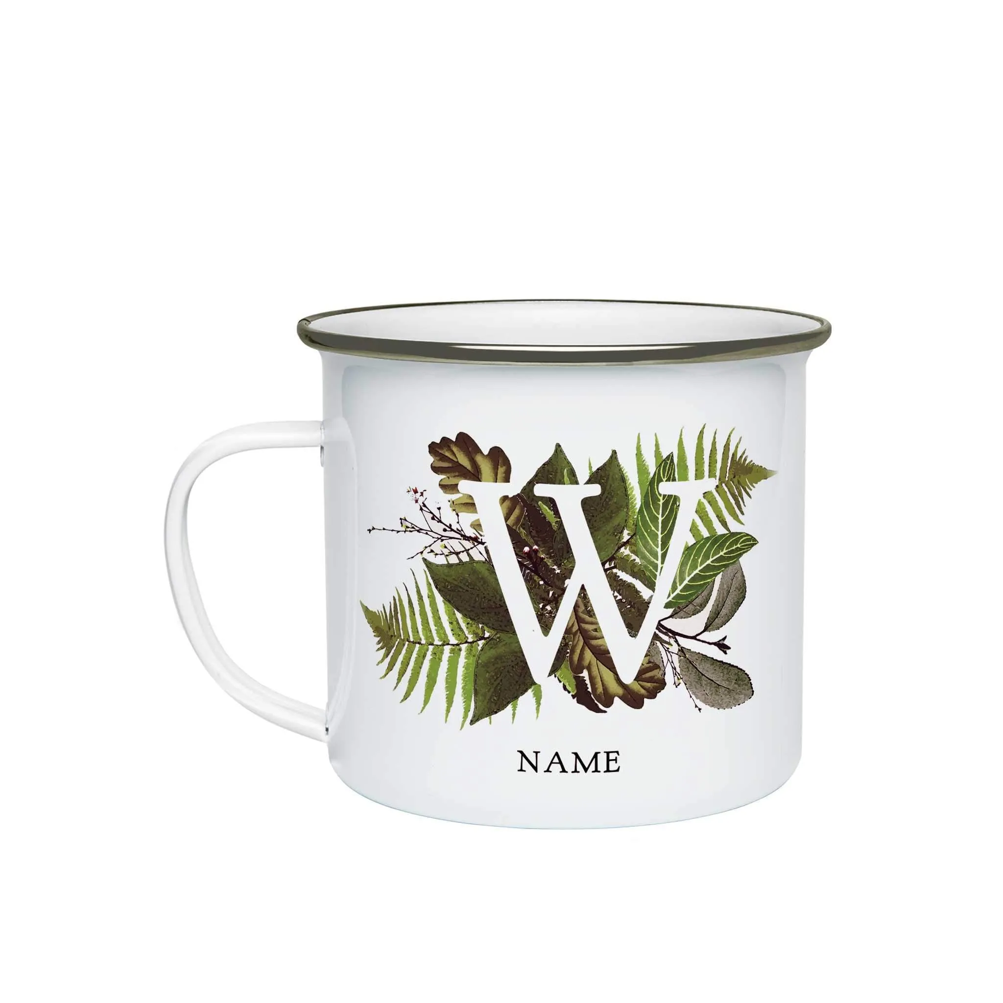 Botanical Monogram Enamel Mug