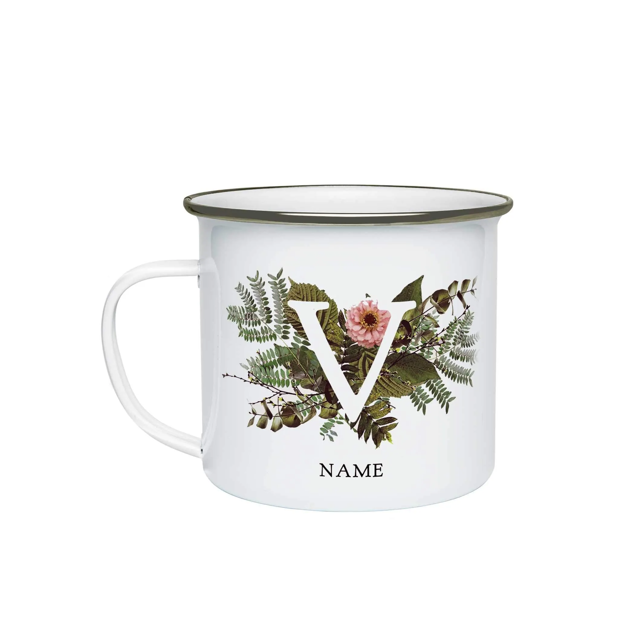 Botanical Monogram Enamel Mug