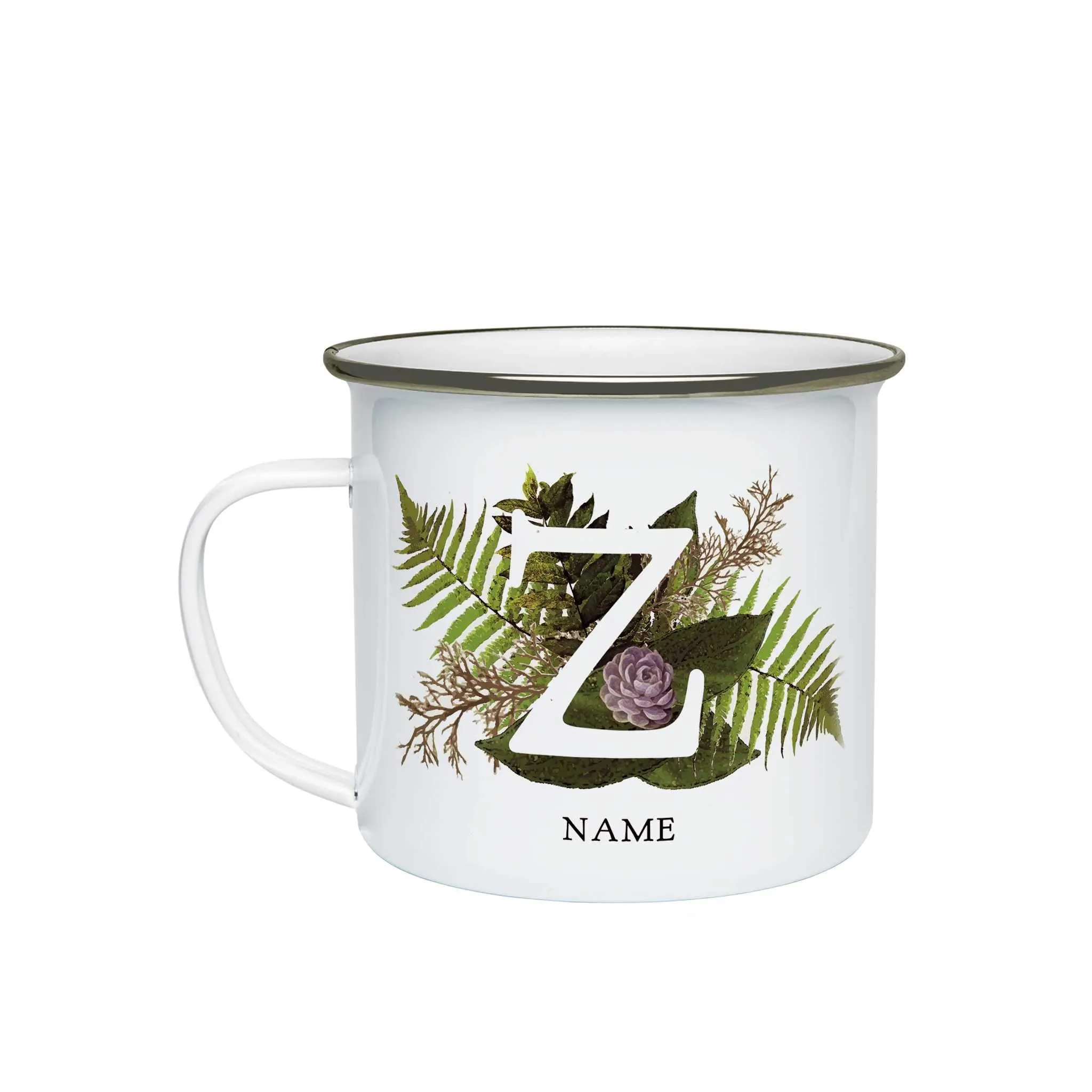 Botanical Monogram Enamel Mug