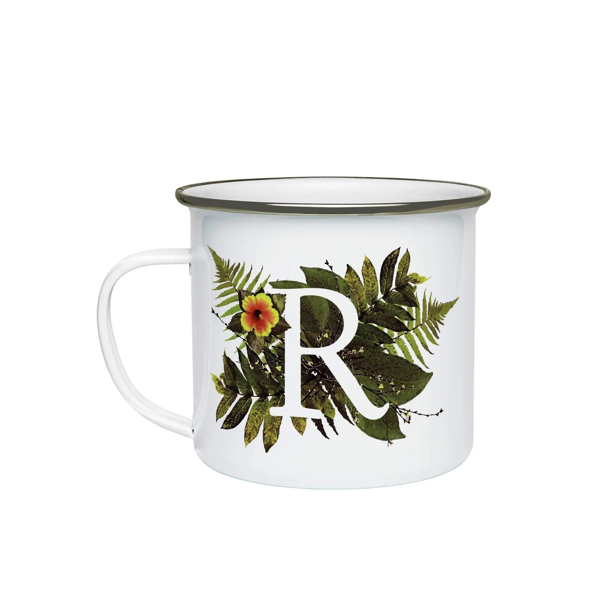 Botanical Monogram Enamel Mug