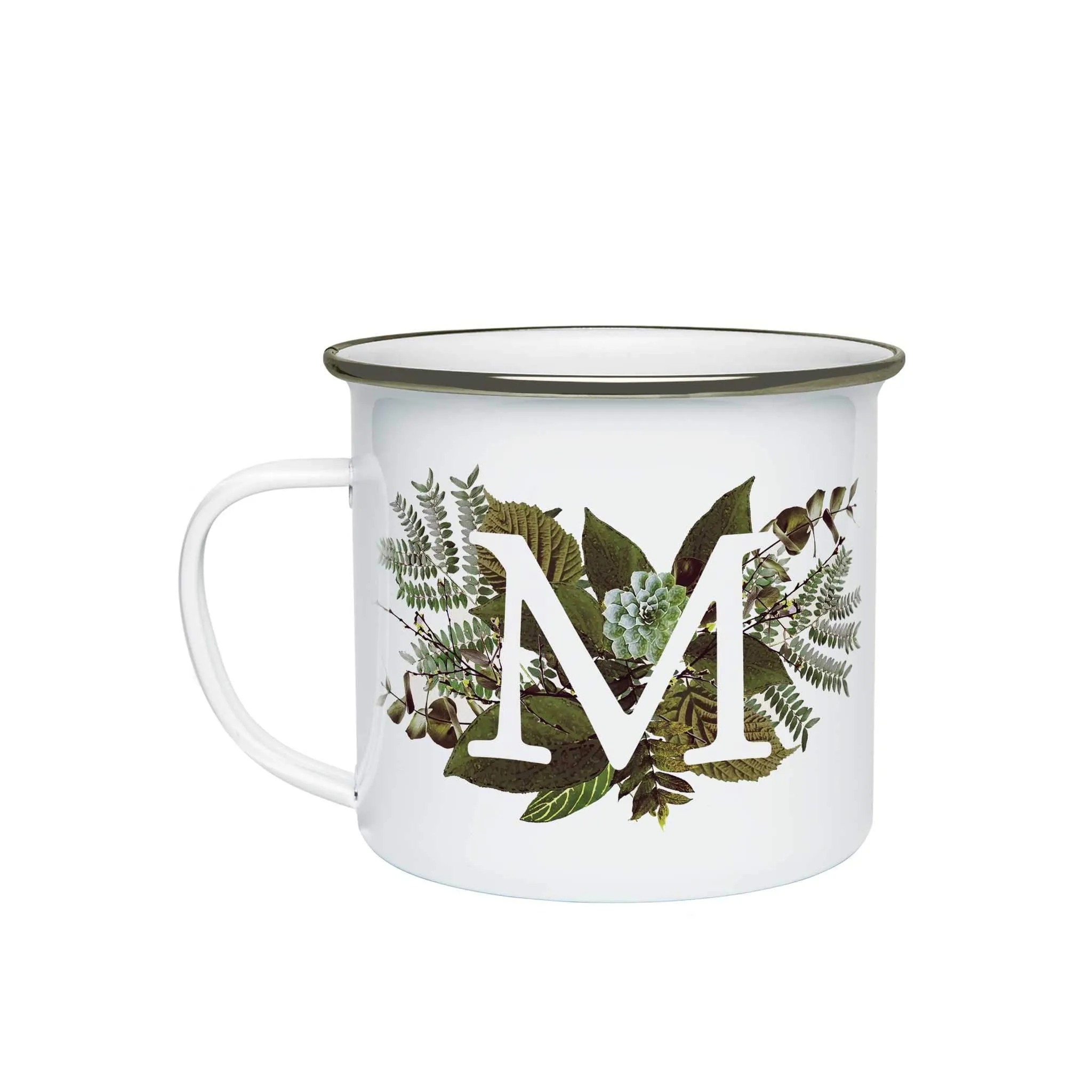 Botanical Monogram Enamel Mug