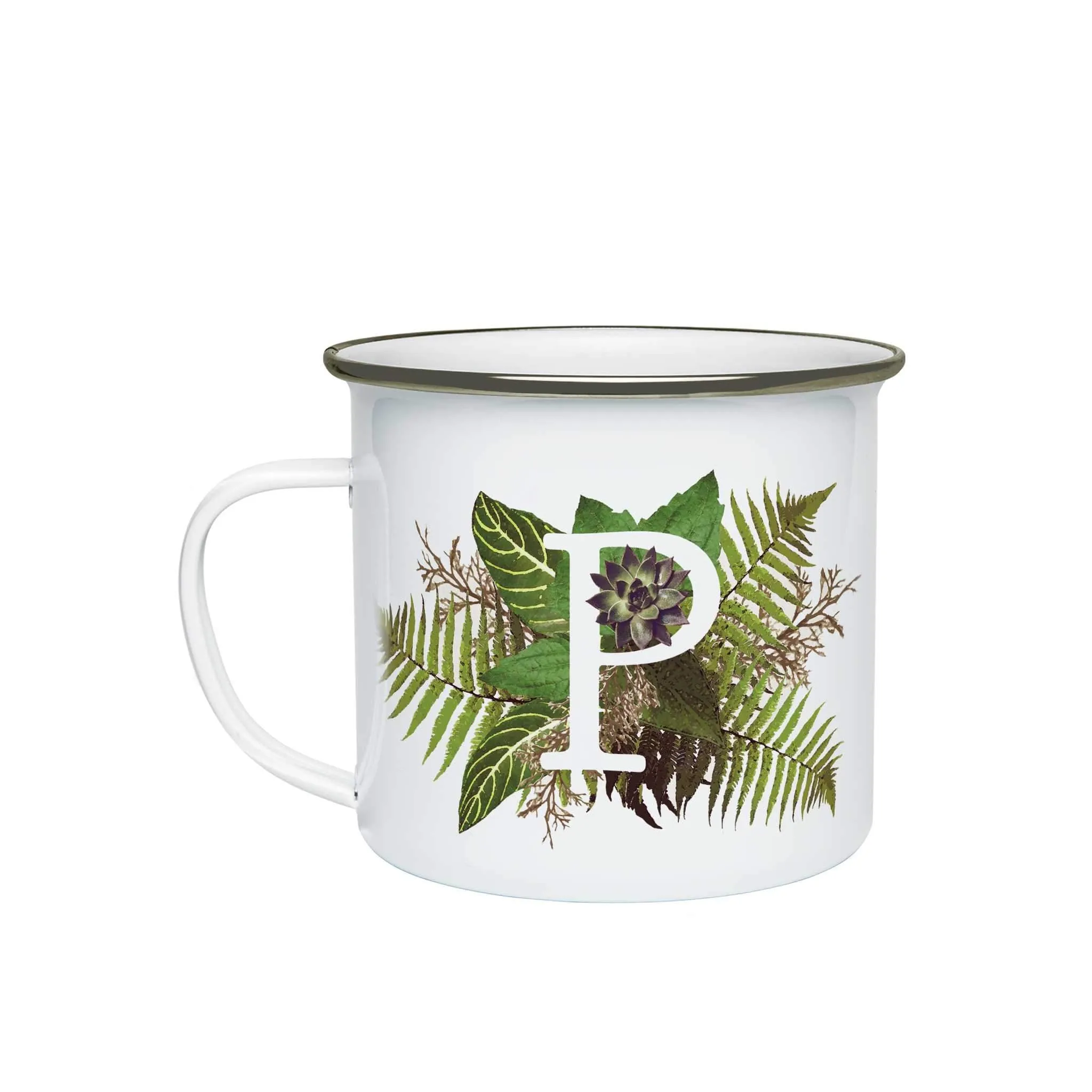 Botanical Monogram Enamel Mug