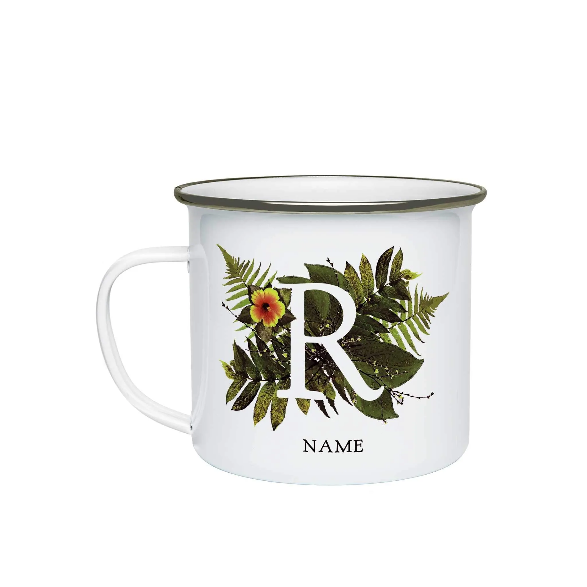 Botanical Monogram Enamel Mug