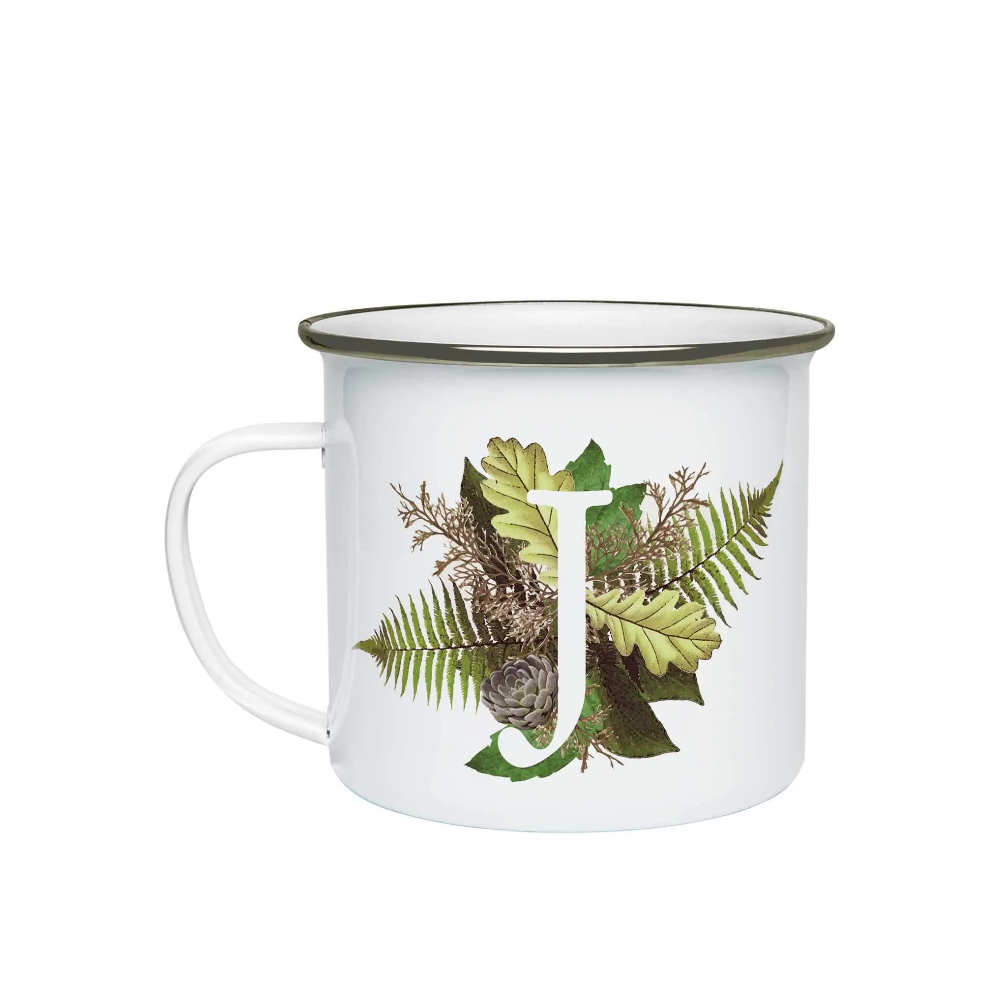 Botanical Monogram Enamel Mug