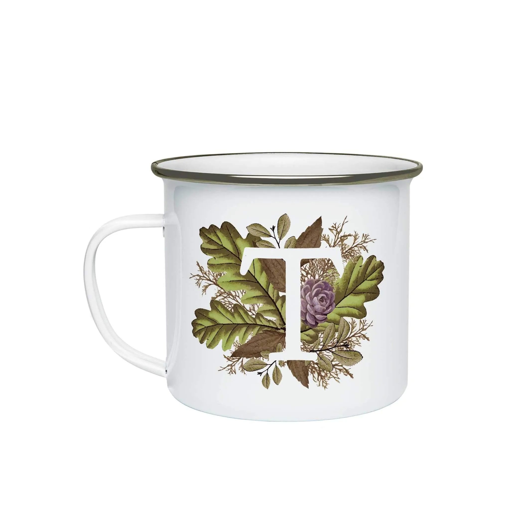 Botanical Monogram Enamel Mug