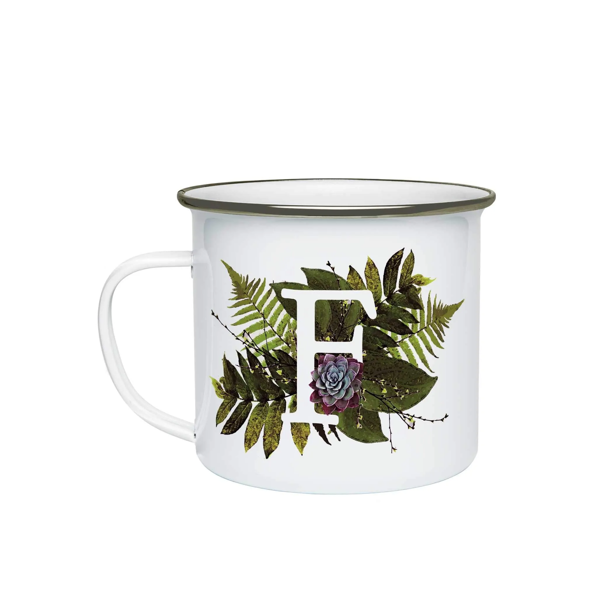 Botanical Monogram Enamel Mug