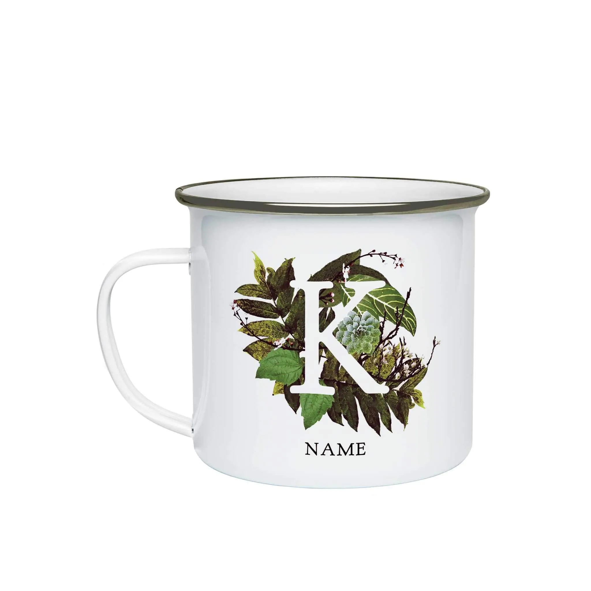 Botanical Monogram Enamel Mug