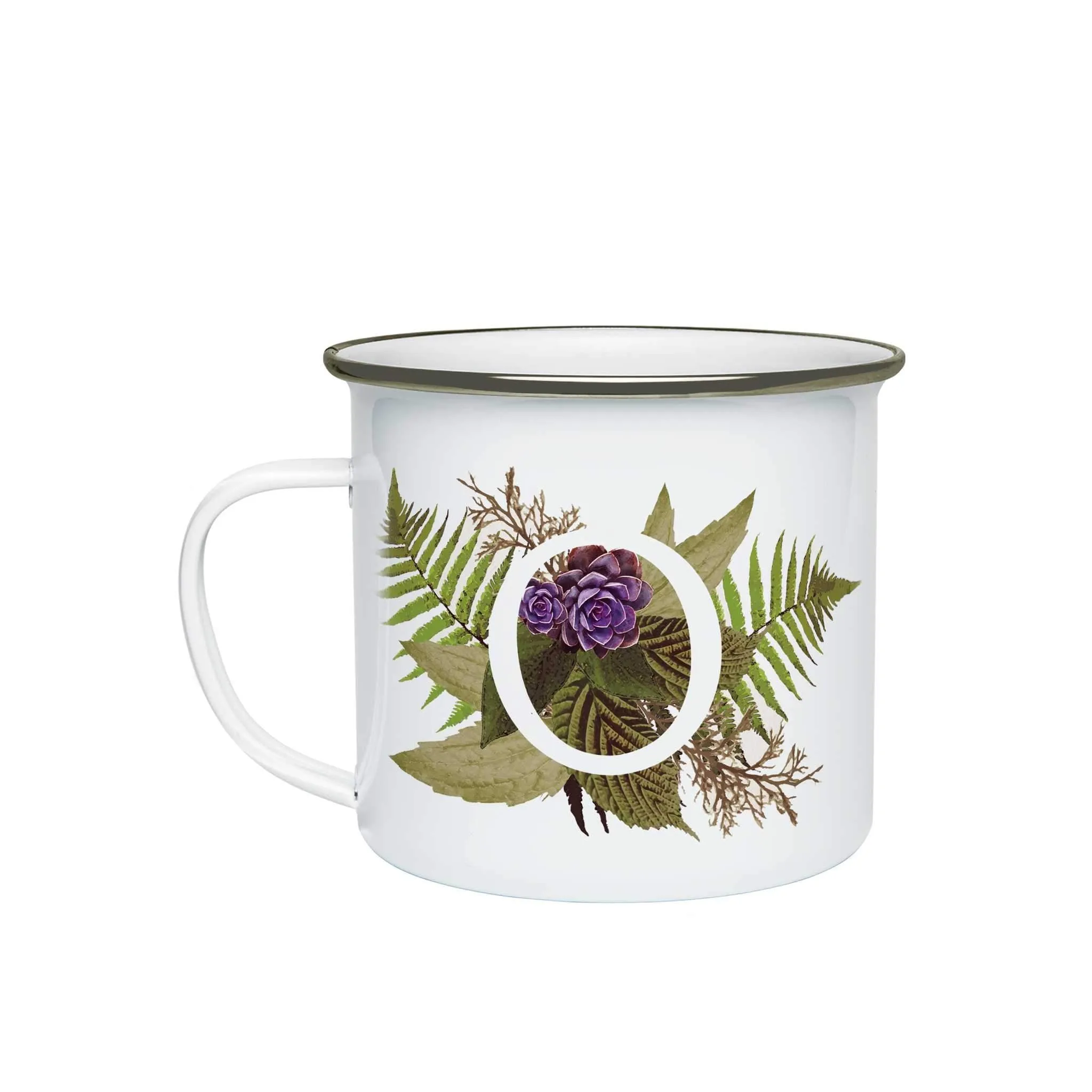 Botanical Monogram Enamel Mug