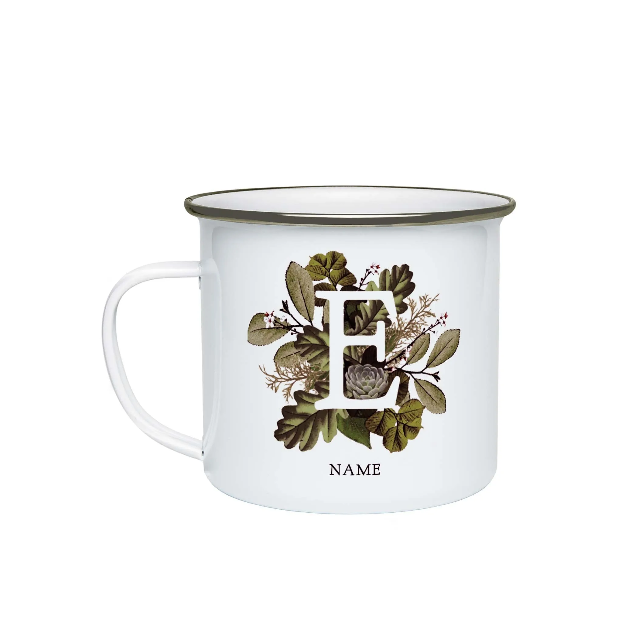 Botanical Monogram Enamel Mug