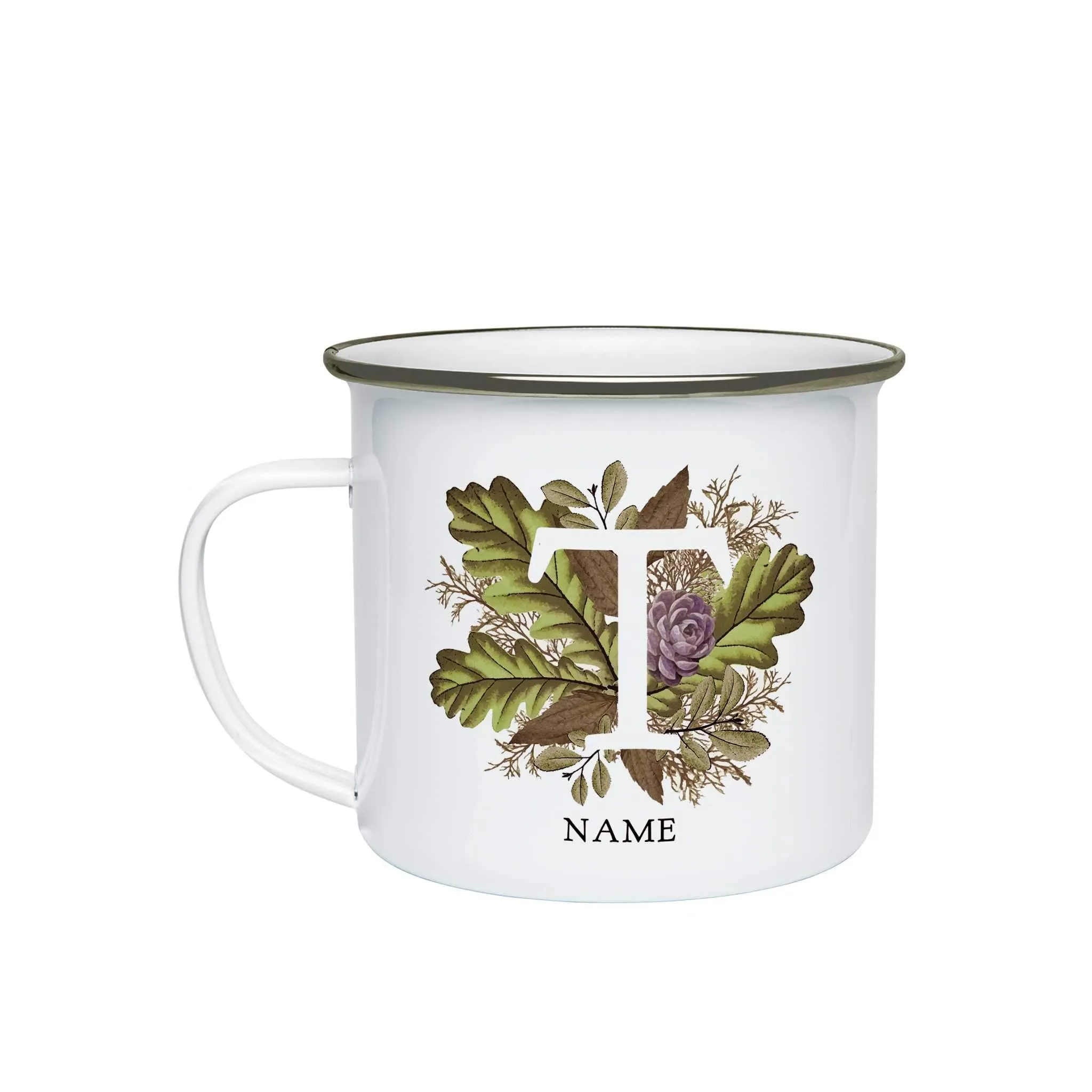 Botanical Monogram Enamel Mug