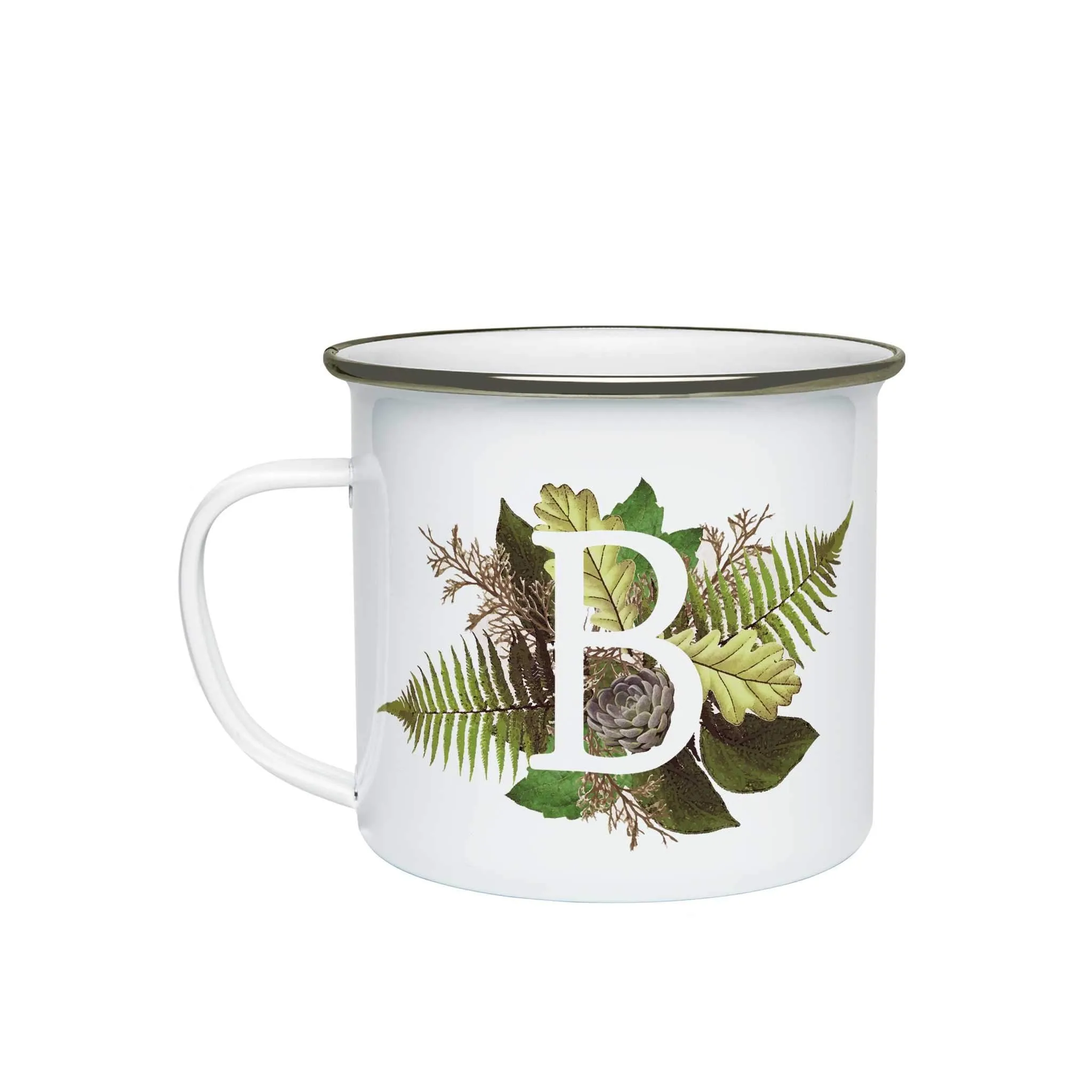 Botanical Monogram Enamel Mug