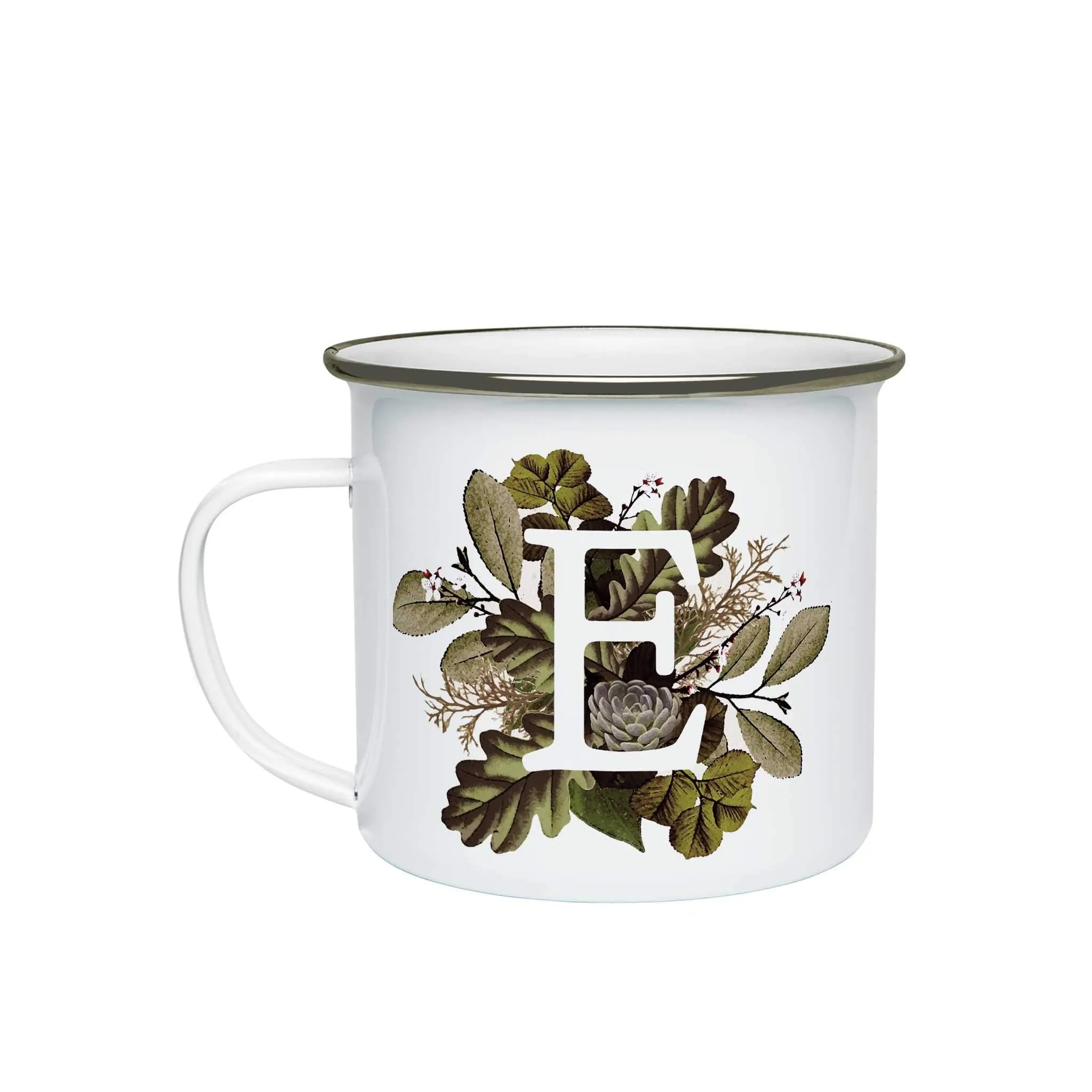 Botanical Monogram Enamel Mug